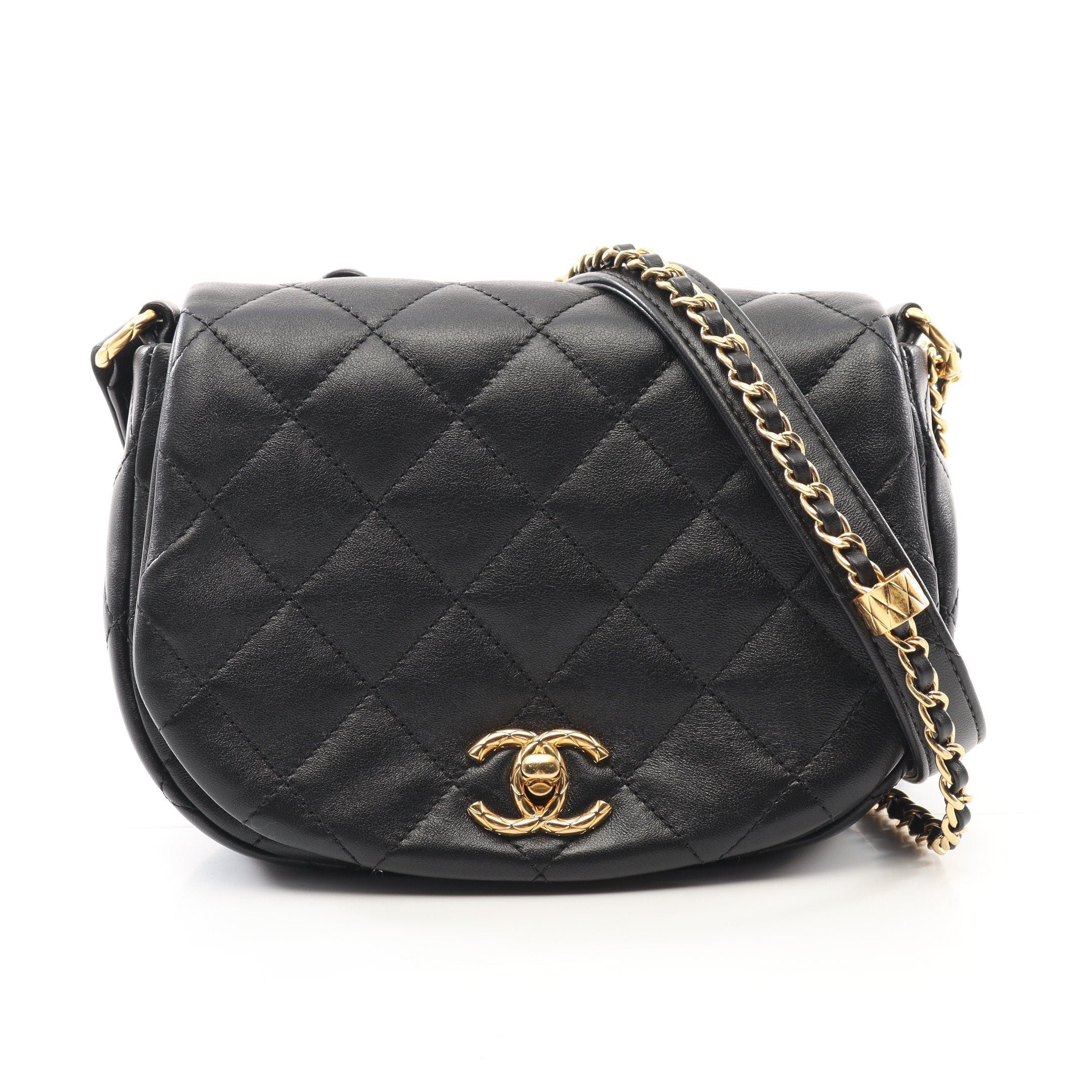 Chanel Chanel Matelasse Chain Shoulder Bag Lambskin Black Gold Hardware Size ONE SIZE - 1 Thumbnail