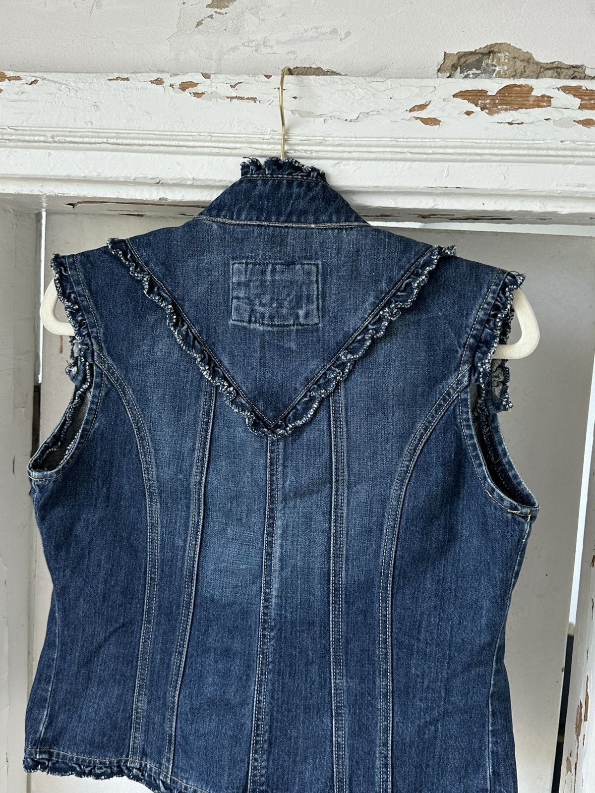 If Six Was Nine Vintage Denim Blue Distressed Vest Size S / US 4 / IT 40 - 6 Thumbnail
