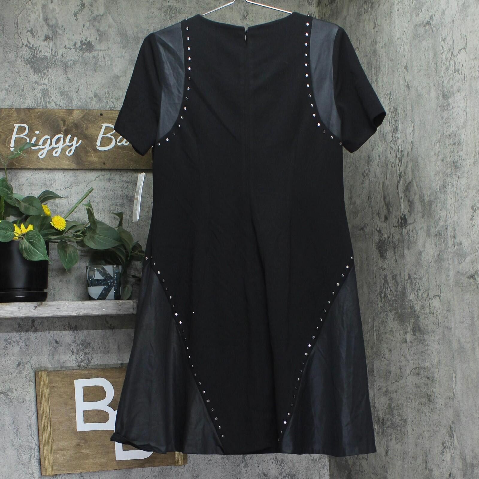 DKNY Nwt Dkny Mixed-media Fit Flare Dress Dd3j1489 Black 12 Size XL / US 12-14 / IT 48-50 - 2 Thumbnail