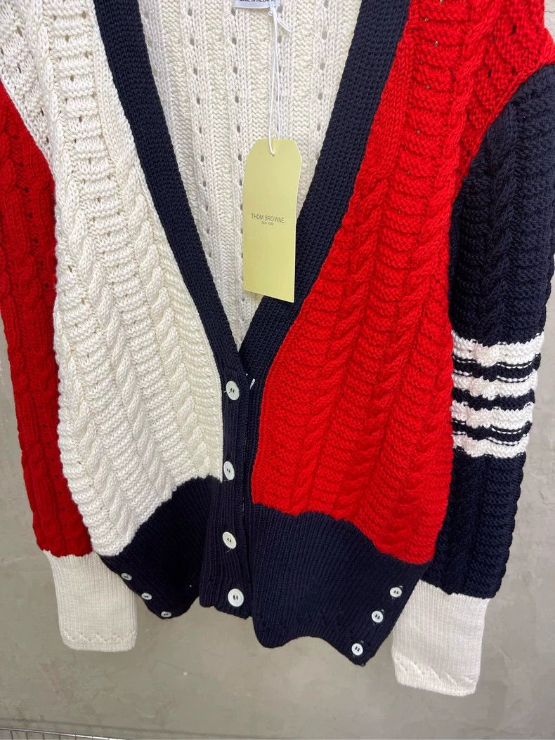 Thom Browne Thom browne Red and white color block four-striped wool kni Size US S / EU 44-46 / 1 - 3 Thumbnail