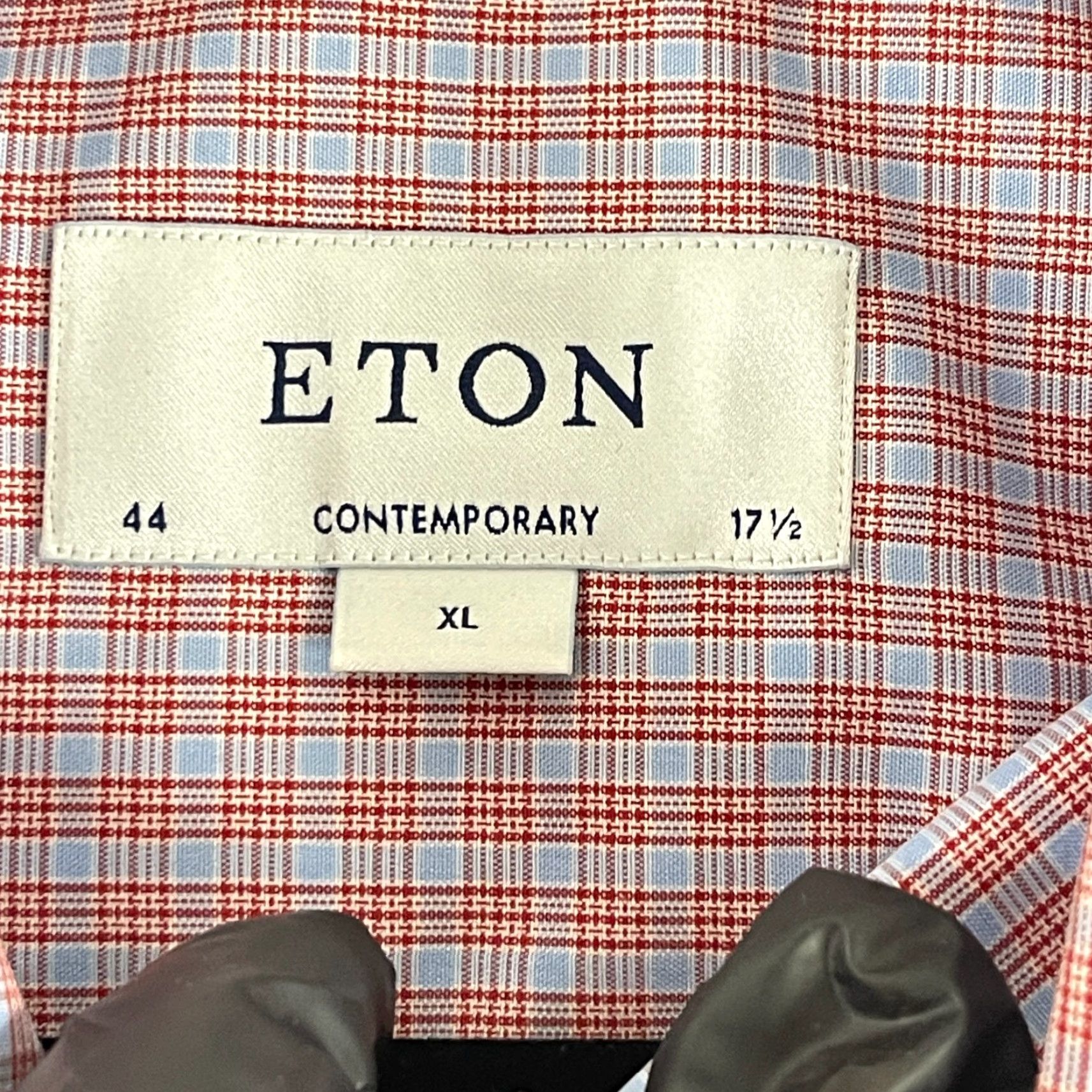 Eton Eton Red Plaid Contemporary Button-Up Shirt Mens XL Long Sleeve 100% Cotton Size US XL / EU 56 / 4 - 7 Thumbnail