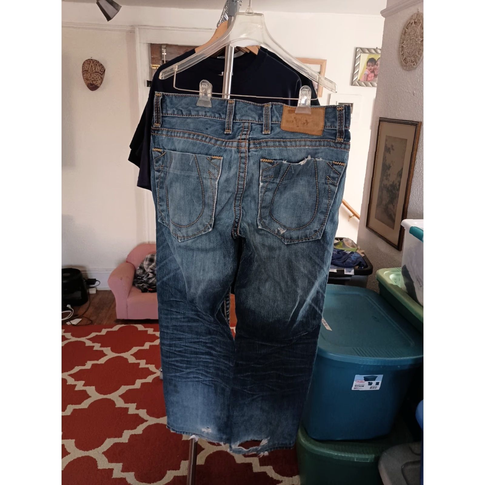 True Religion VINTAGE True Religion Jeans Size 33 x 30 Distressed Bootcut Made in USA Men Blue 33 Inseam 30 USA Distressed Jeans Size US 33 - 3 Thumbnail