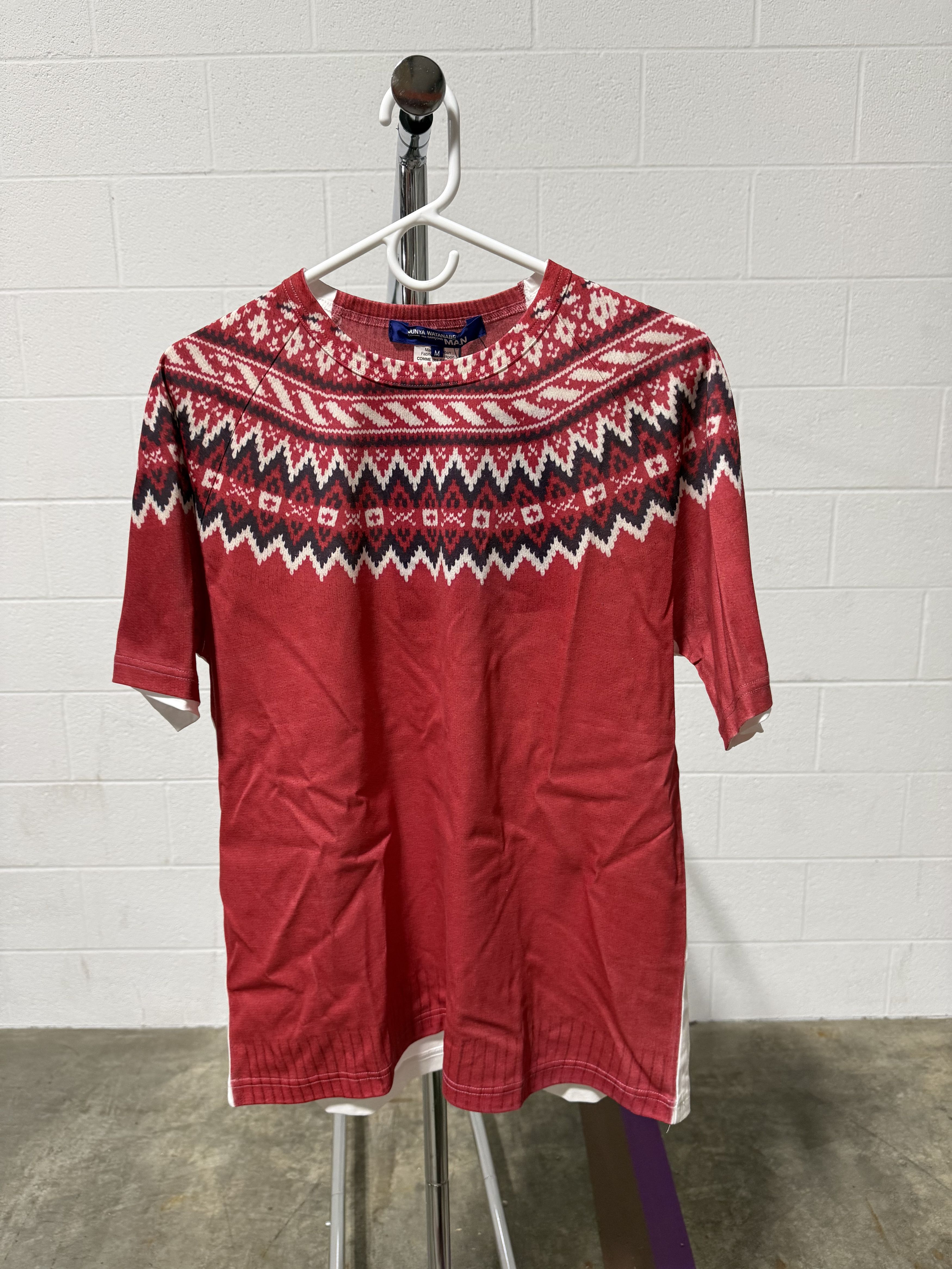 Junya Watanabe Sweater Print Tee 'Red/White'