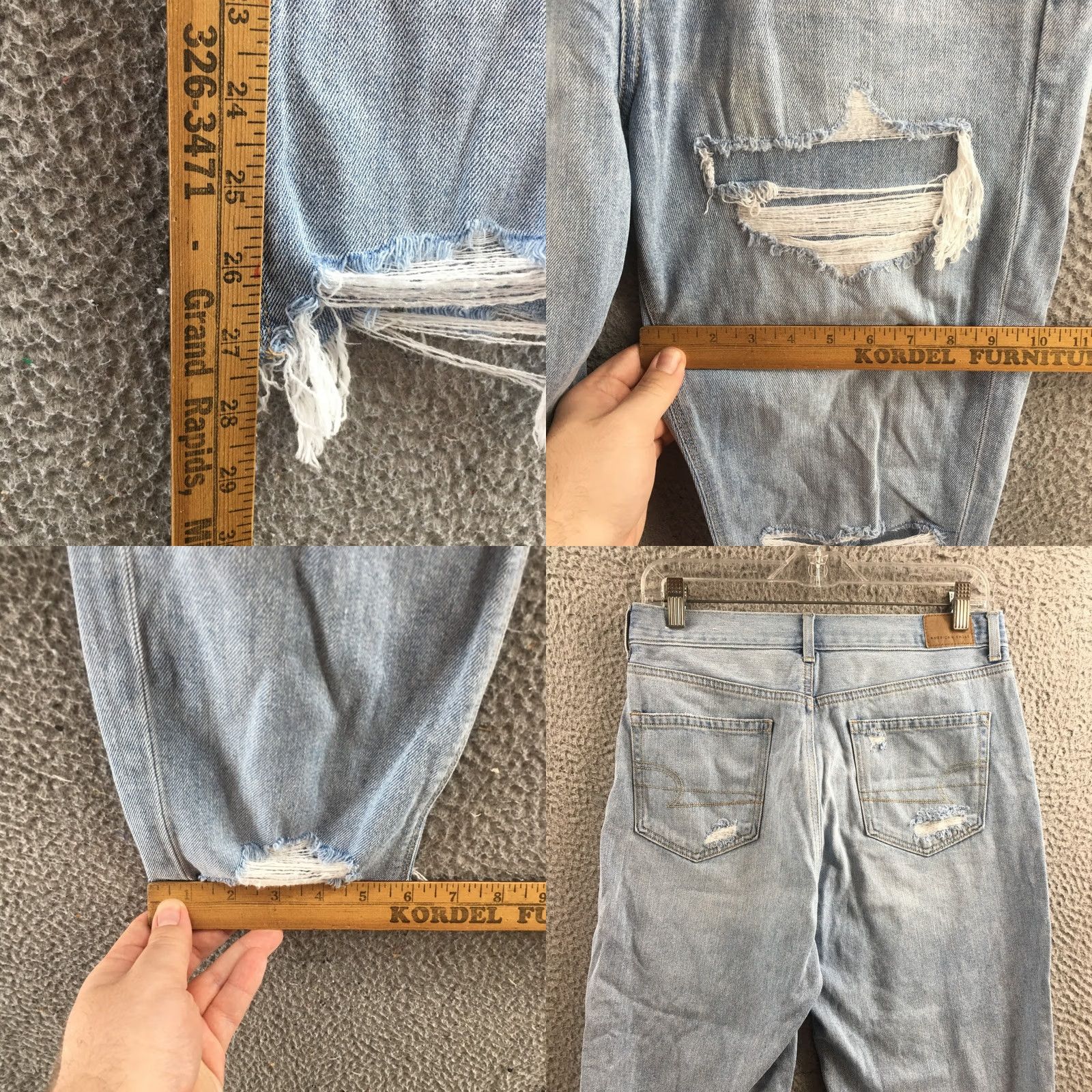 American Eagle Outfitters American Eagle AE Jeans Womens 6 Regular Blue Light Wash Distressed Ripped Denim Size 28" / US 6 / IT 42 - 9 Thumbnail