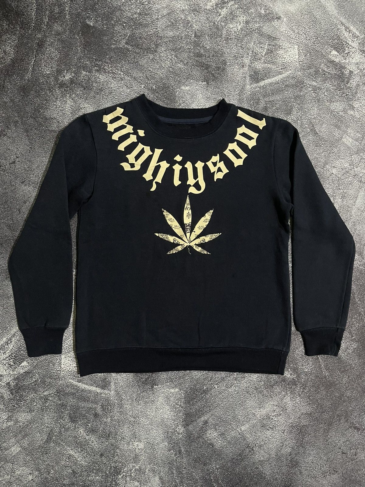 image of Mishka Keep Rockin Weed Crewneck in Navy, Men's (Size Medium)