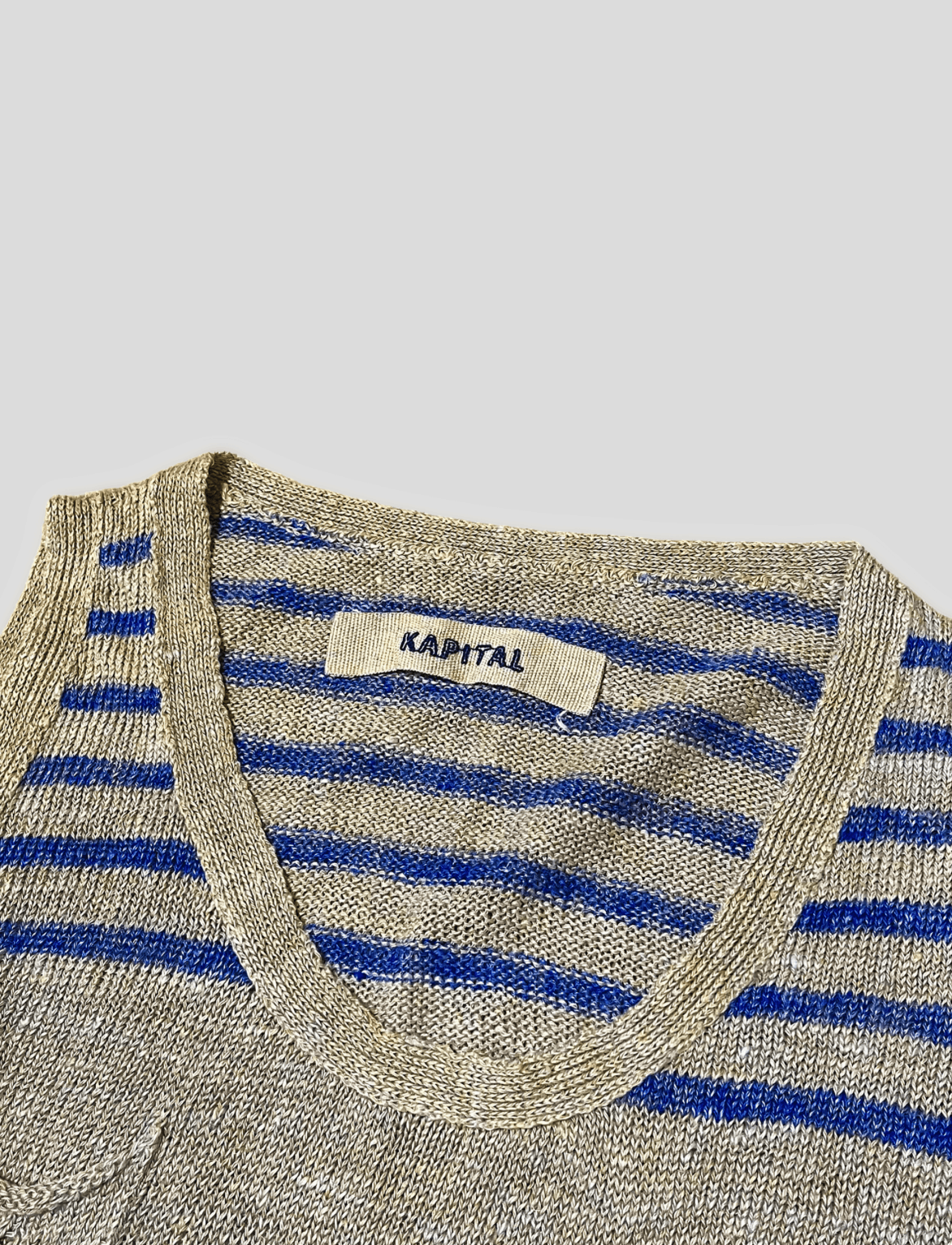 Kapital Kapital Men's Grey and Blue Woven Linen Knit Size US S / EU 44-46 / 1 - 2 Thumbnail