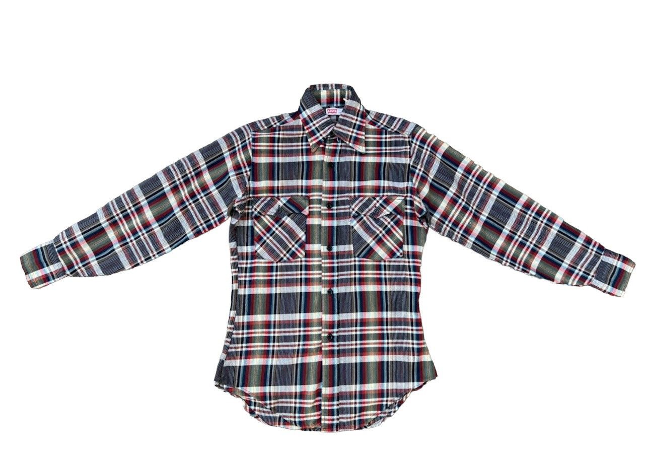 Levi's Vintage 70s Levi’s White Tab Checkered Flannel Shirt Size US S / EU 44-46 / 1 - 1 Thumbnail