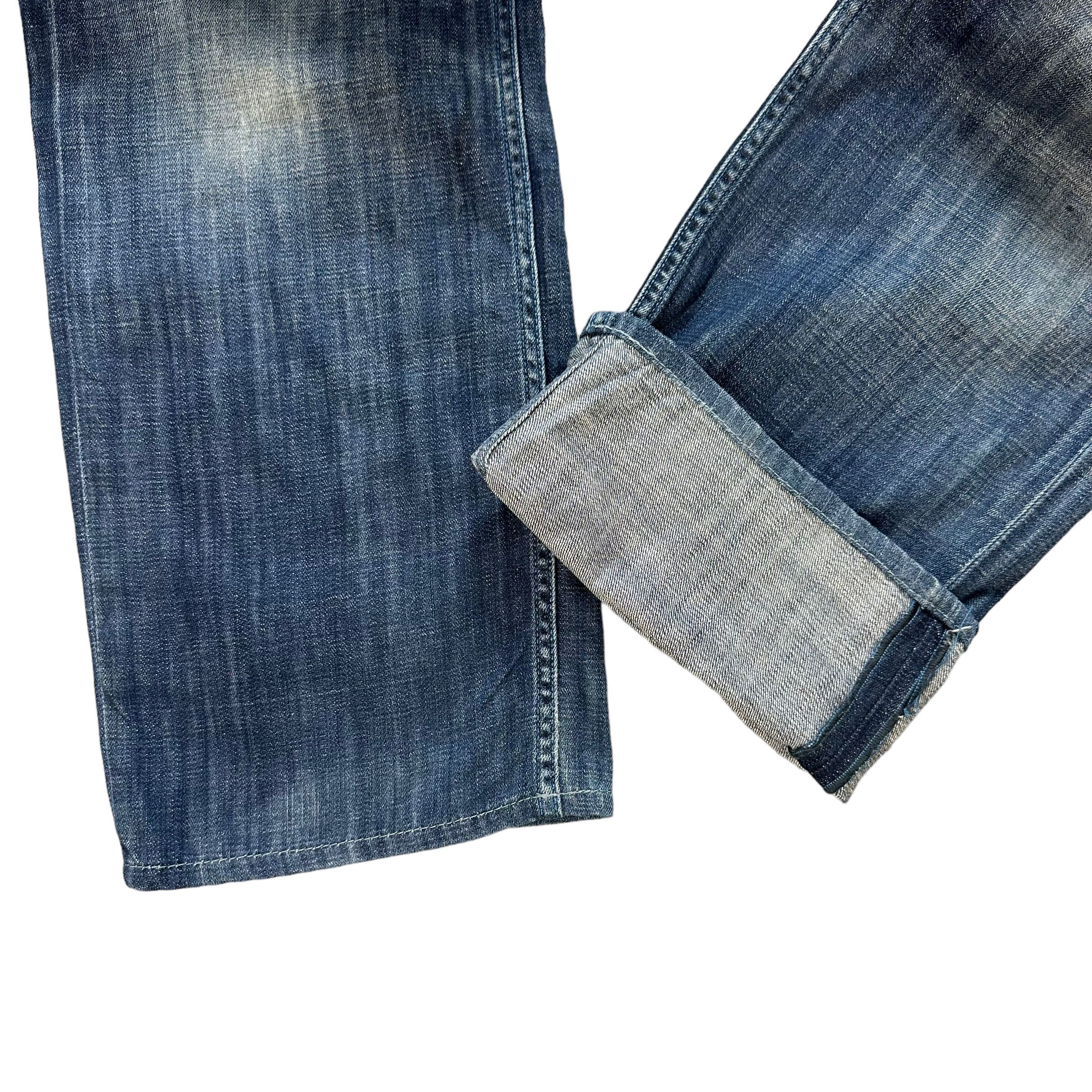 Diesel TRASHED🔥 DIESEL LARKEE FLY BUTTON DENIM PANTS #7618-158 Size US 35 - 9 Thumbnail