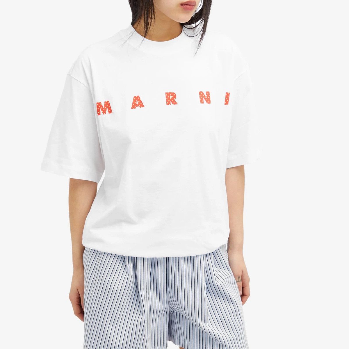 Marni o1w1db10824 T-Shirt in White Size M / US 6-8 / IT 42-44 - 2 Thumbnail