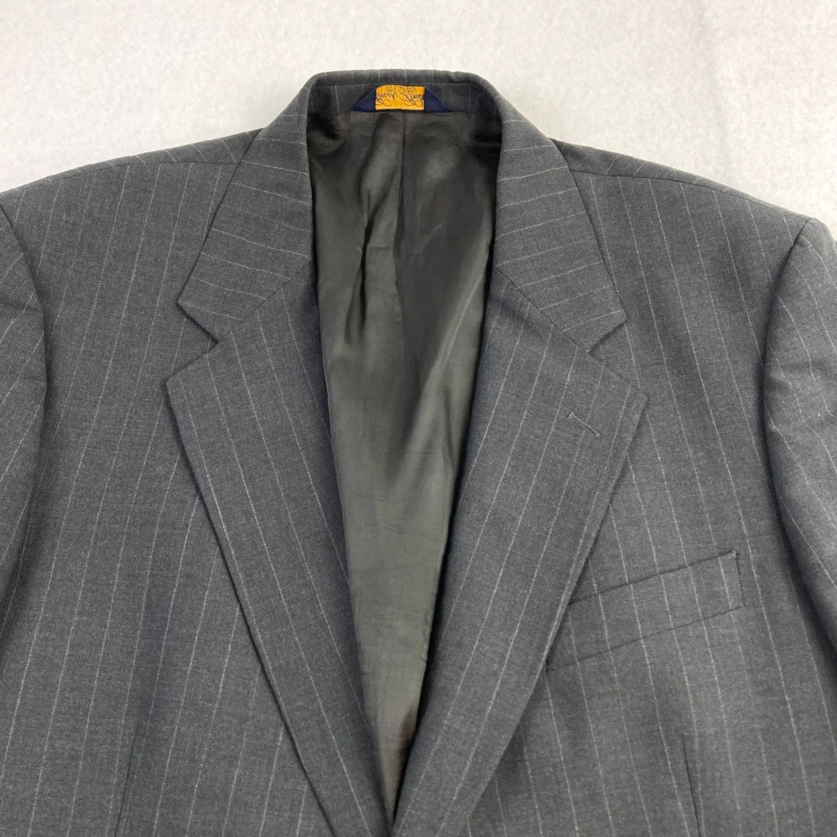 Brooks Brothers Brooks Brothers Brooksease Sport Coat Mens 44 S Black Striped Wool Blazer Lined Size 44R - 4 Thumbnail