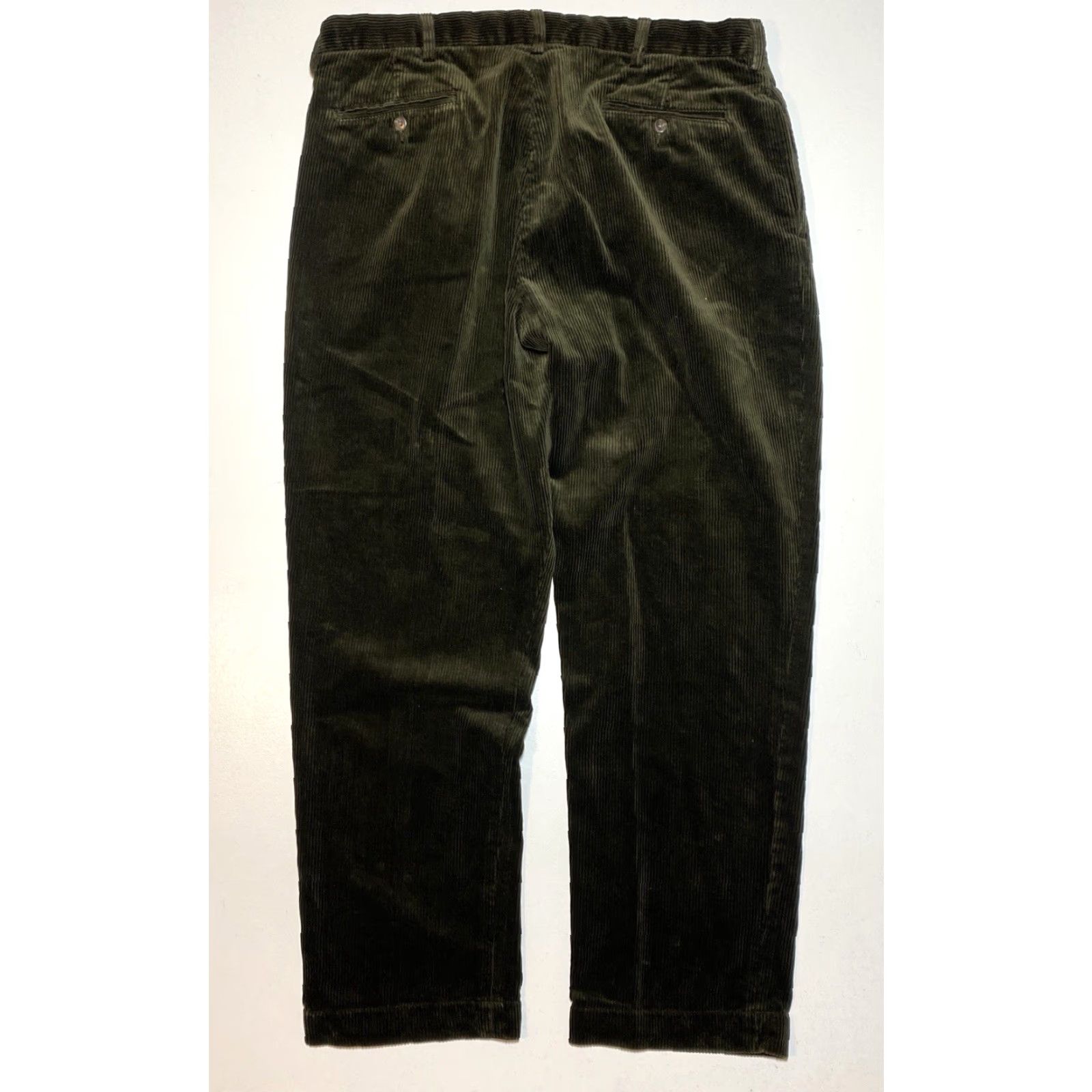 VINTAGE Polo Ralph Lauren Men’s Corduroy Ethan Pant Pleated Green 38x31 Chino Relaxed Straight 100% Cotton Polo Ralph Lauren Mens