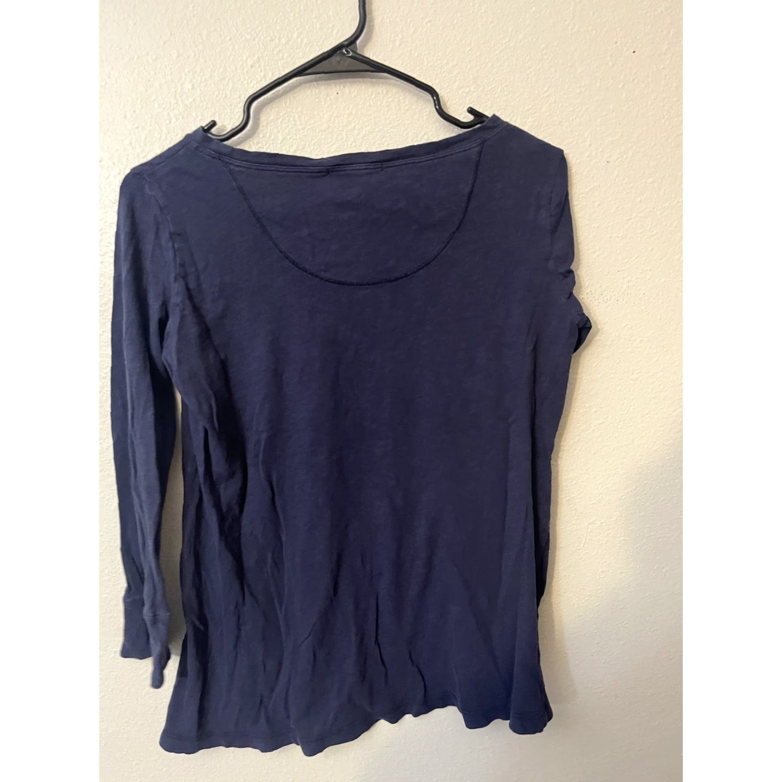 Vintage VINTAGE Kenar Women's T-Shirt Casual Cotton Modal Spandex Blue 3/4 Sleeve Round Neck S Size S / US 4 / IT 40 - 3 Thumbnail