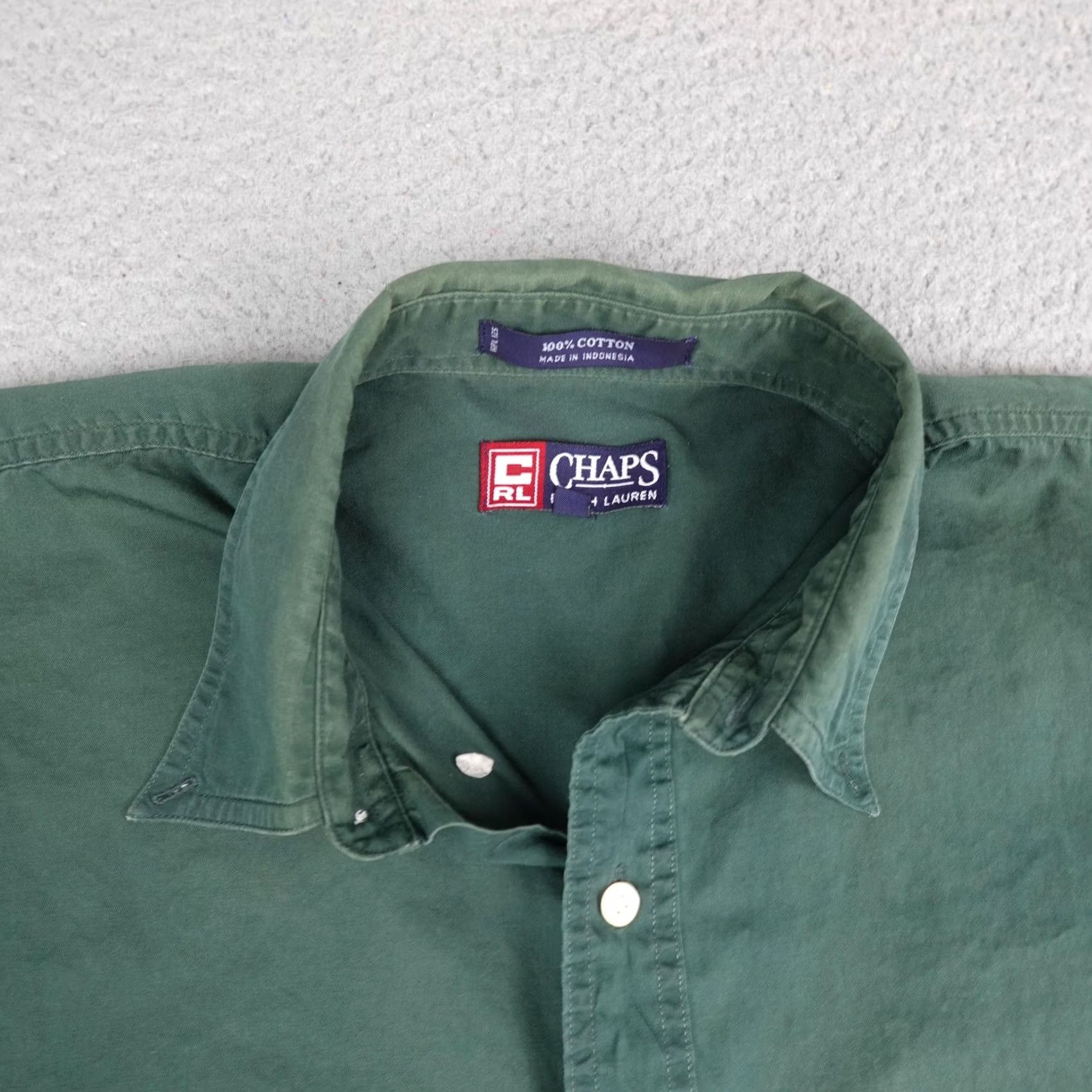 Polo Ralph Lauren Polo Ralph Lauren Shirt Mens Large Green Twill Crest Button Up 90s Short Sleeve Size US L / EU 52-54 / 3 - 4 Thumbnail