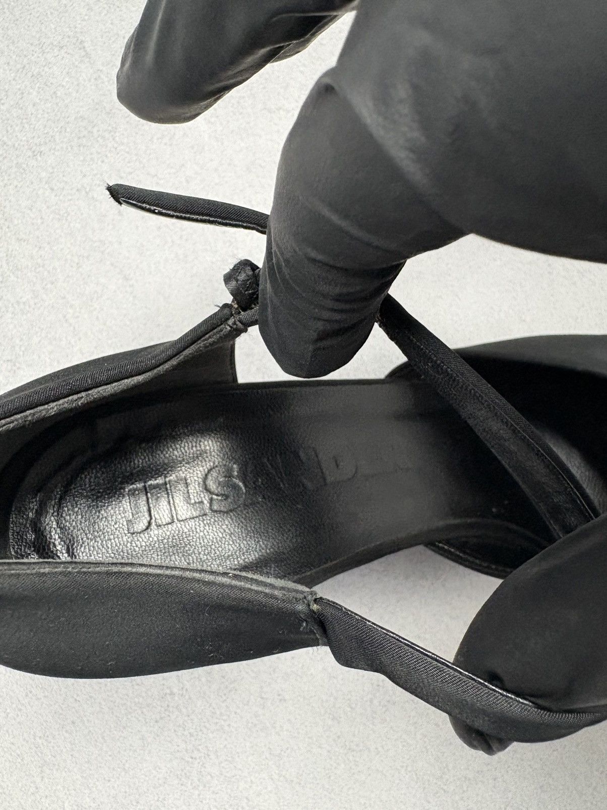 Jil Sander Jil Sander Archive Black Satin Square Toe Heels Ankle Strap Size US 9.5 / IT 39.5 - 23 Thumbnail