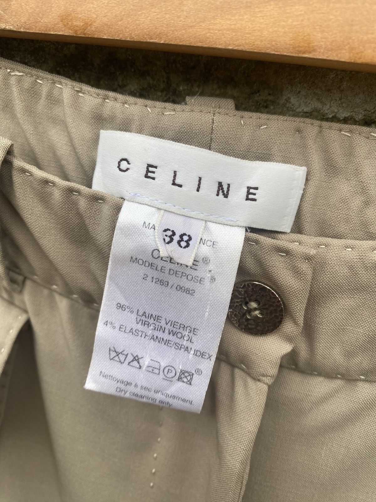 Celine Celine Virgin Wool Khaki Cargo Flare Size 28" / US 6 / IT 42 - 10 Thumbnail