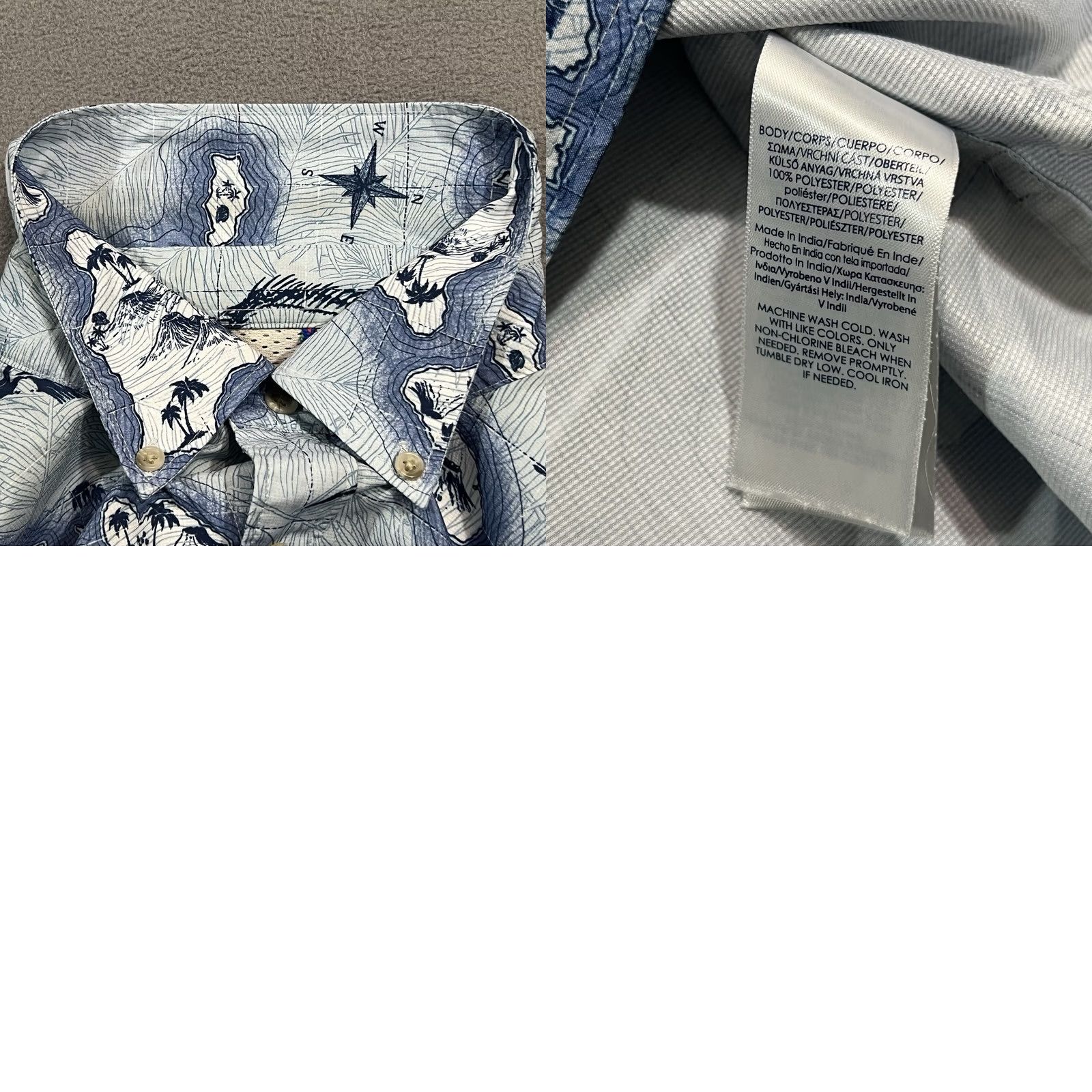 Chaps Chaps Hawaiian Shirt Mens M Blue Button Down Fishing Islands Swordfish Skeleton Size US M / EU 48-50 / 2 - 8 Thumbnail