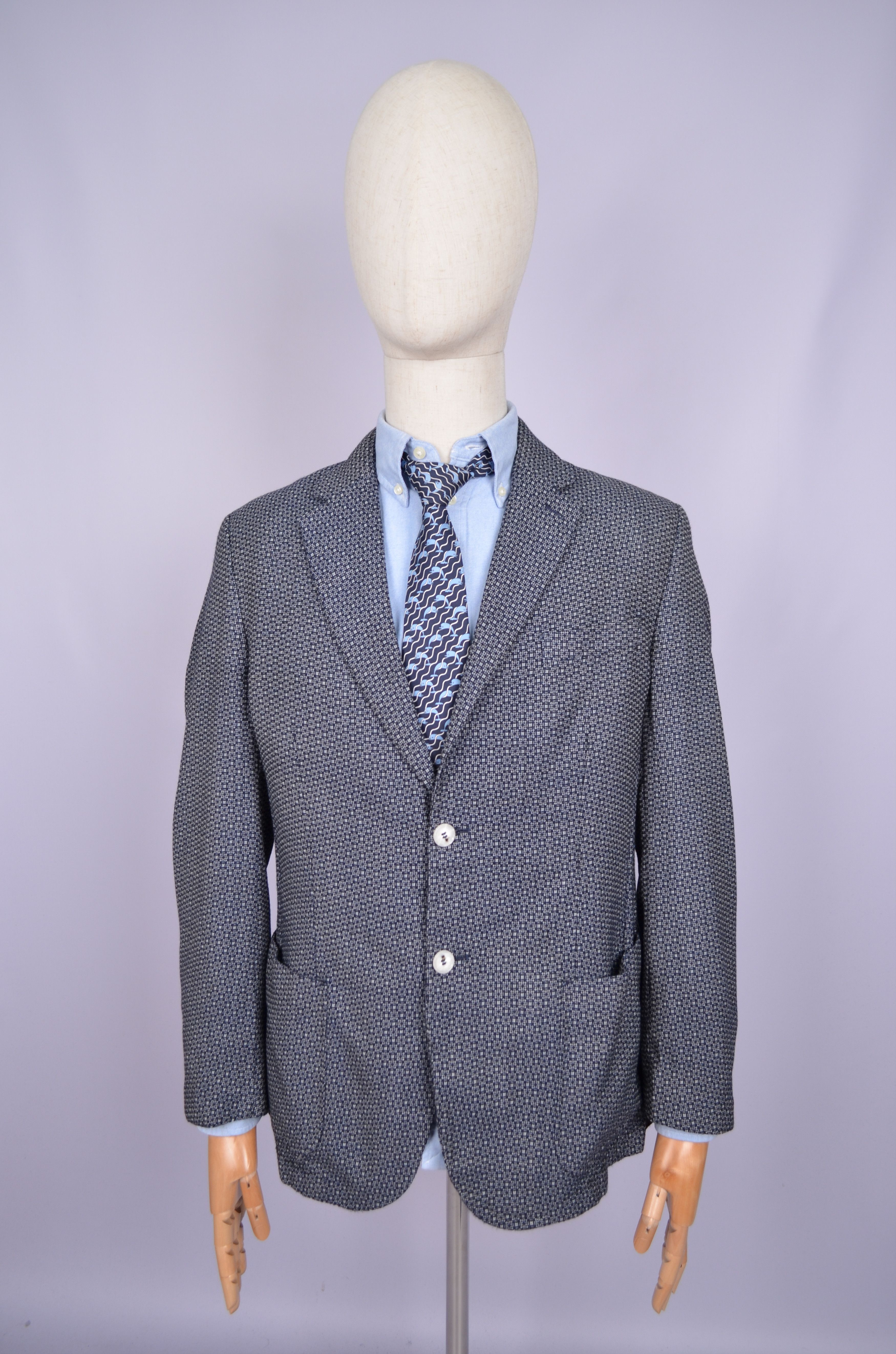 Designer Damat Guabello 100% Wool Knit White Blazer Jacket Size US42 Size 42R - 1 Thumbnail