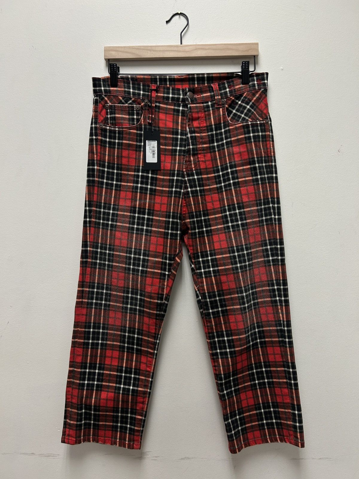 R13 NWT! Tailored Drop Crotch Plaid Pants Size US 30 / EU 46 - 1 Thumbnail