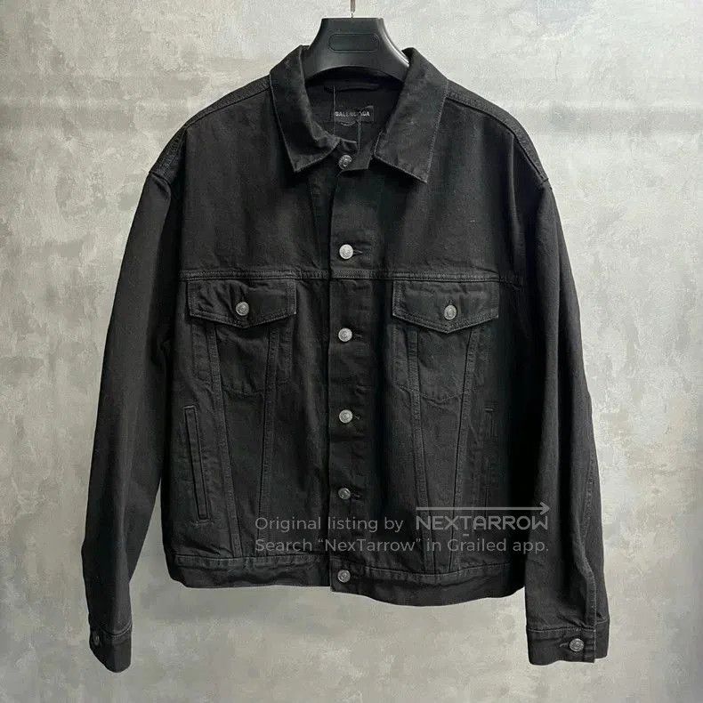 Balenciaga Balenciaga Black Denim Jacket with Logo. Size US XS / EU 42 / 0 - 1 Thumbnail