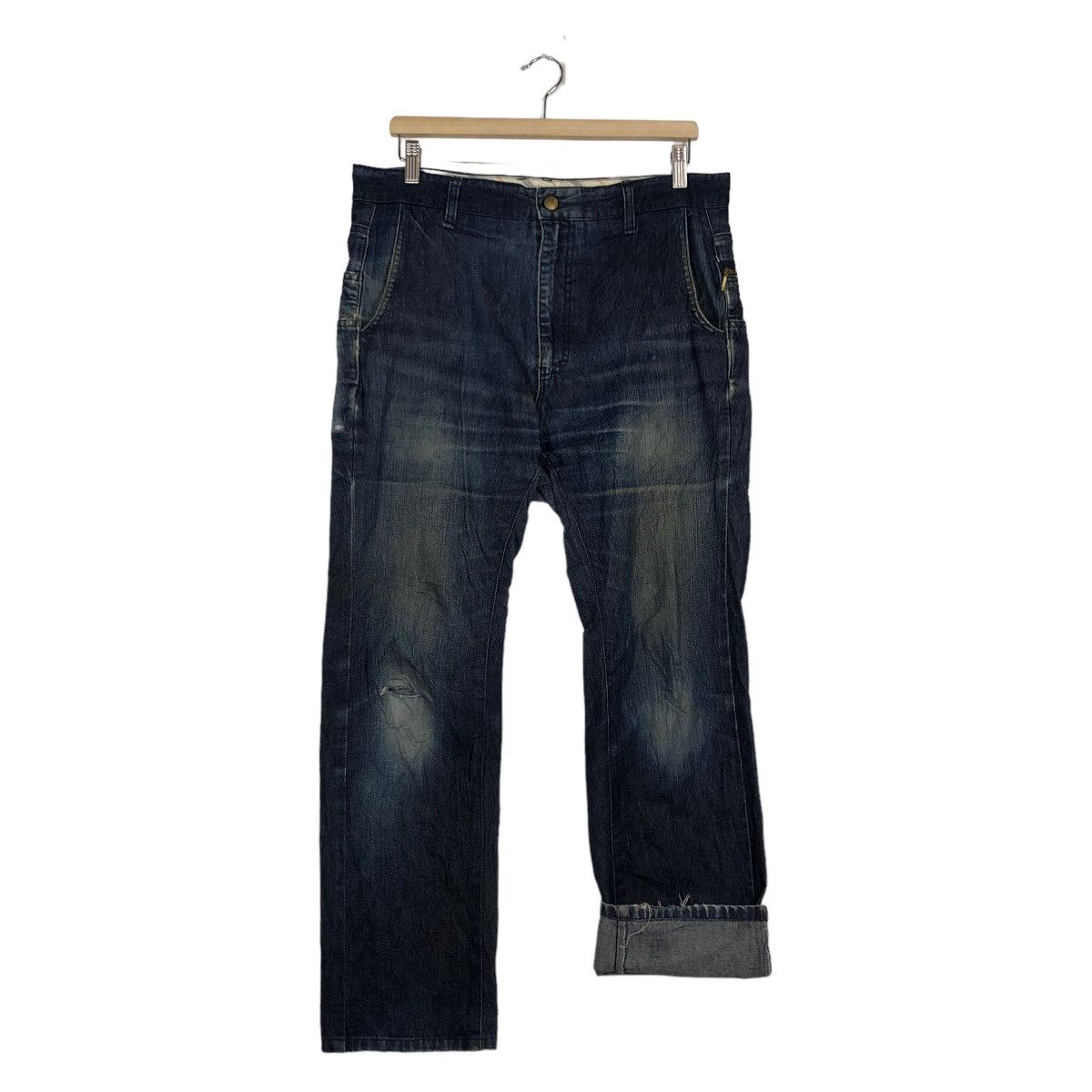 🔥90’s VINTAGE PHIL SMART UNION MADE JAPAN DISTRESSED DENIM