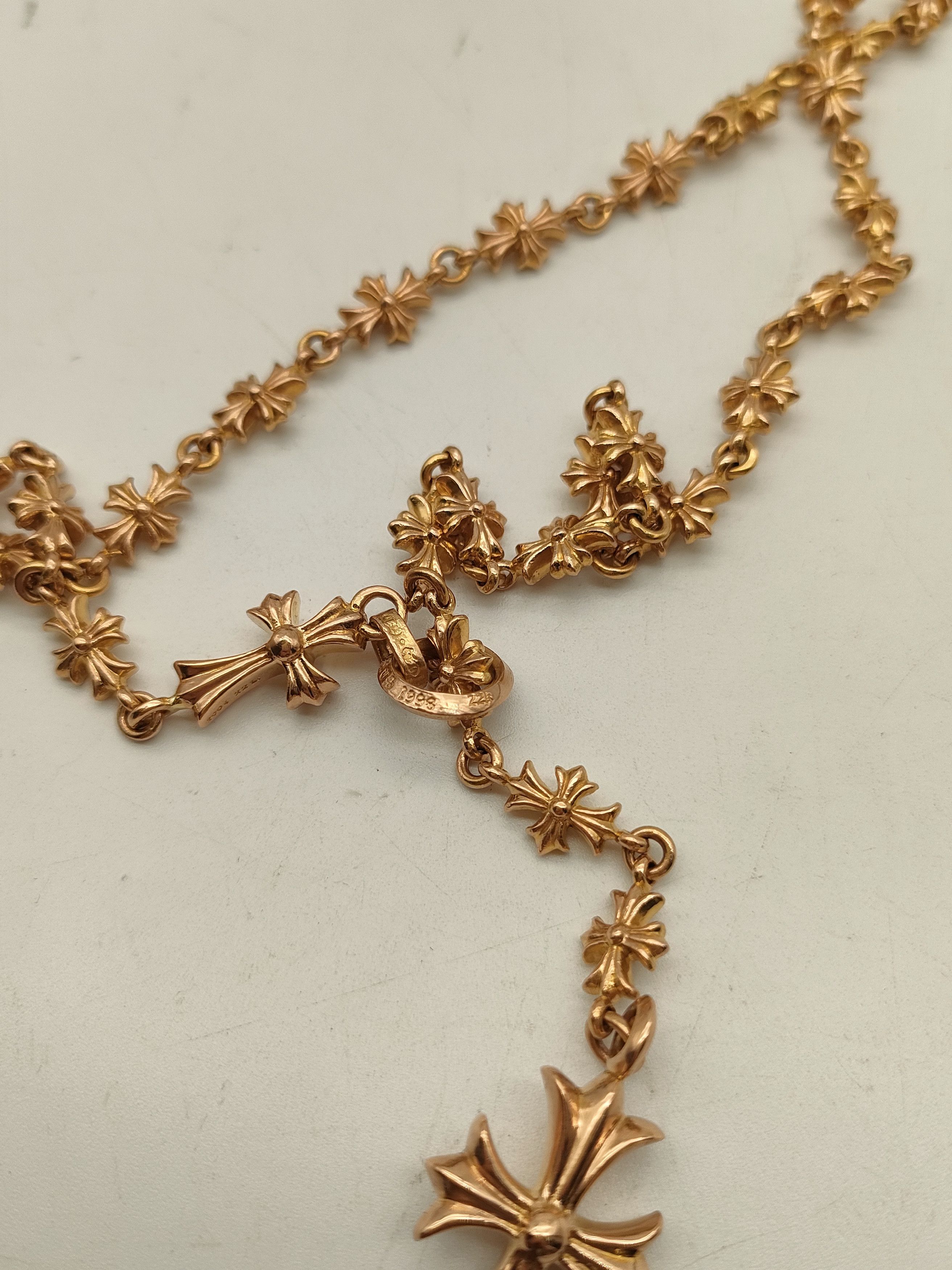 Chrome Hearts Chrome Hearts 22K Gold Tiny E Chokechain Necklace Size ONE SIZE - 6 Thumbnail