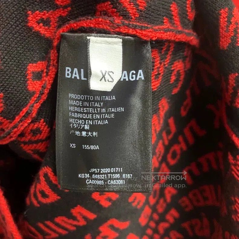 Balenciaga Balenciaga Red Logo Print Sweater. Size US XS / EU 42 / 0 - 4 Thumbnail