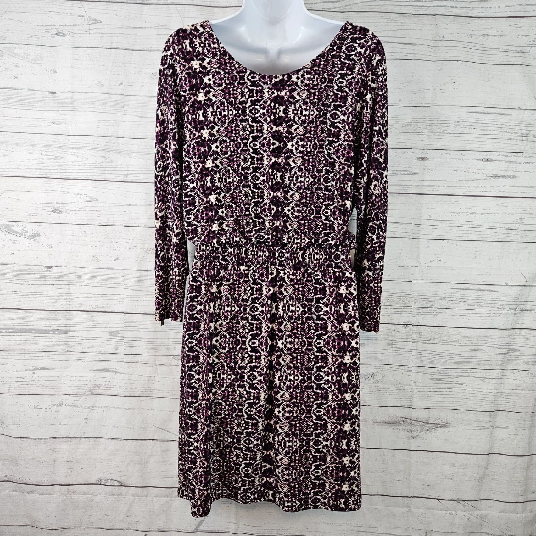 Calvin Klein Calvin Klein Womens Dress Pencil Dress Sz 4 Purple Drawstring Waist Knee Length Size S / US 4 / IT 40 - 4 Thumbnail