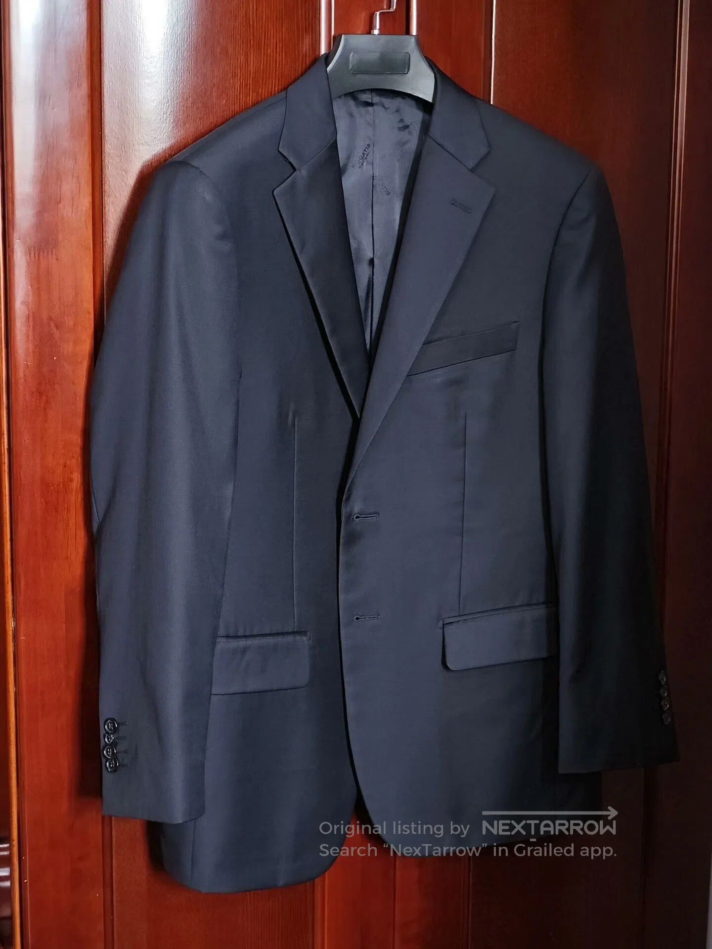 Navy Wool Suit Jacket for Men.