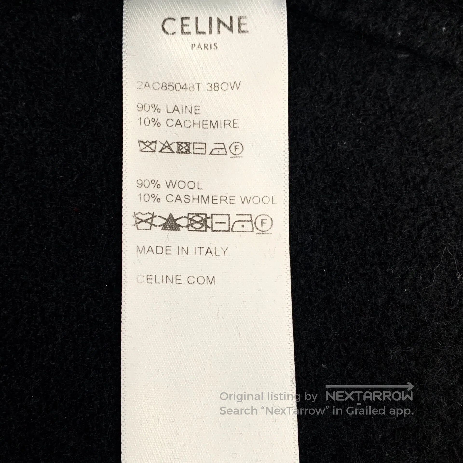 Celine CELINE Black logo Triumph Gate wool knitted sweater| Size US XS / EU 42 / 0 - 8 Thumbnail