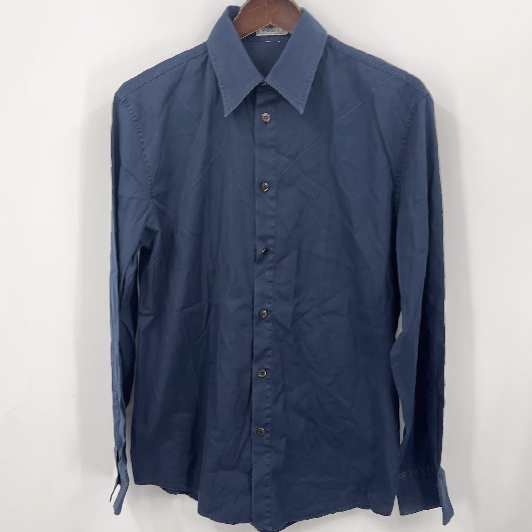 Versace VINTAGE Versace Shirt Mens Small Blue Button-Up Collared Button-Front 90s Style Mens Size US S / EU 44-46 / 1 - 5 Thumbnail