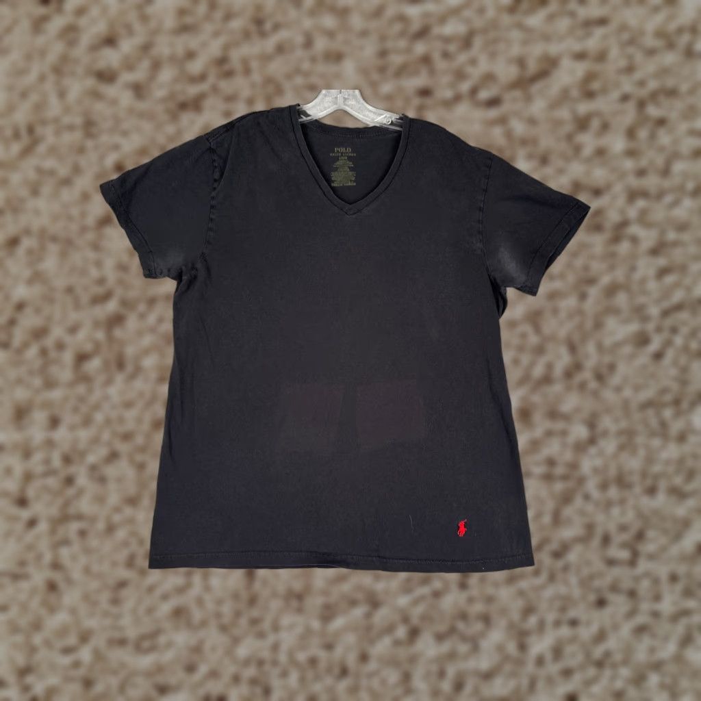 Ralph Lauren Polo Ralph Lauren Shirt Adult Large Black 100% Cotton V-Neck Short Sleeve Size US L / EU 52-54 / 3 - 1 Thumbnail