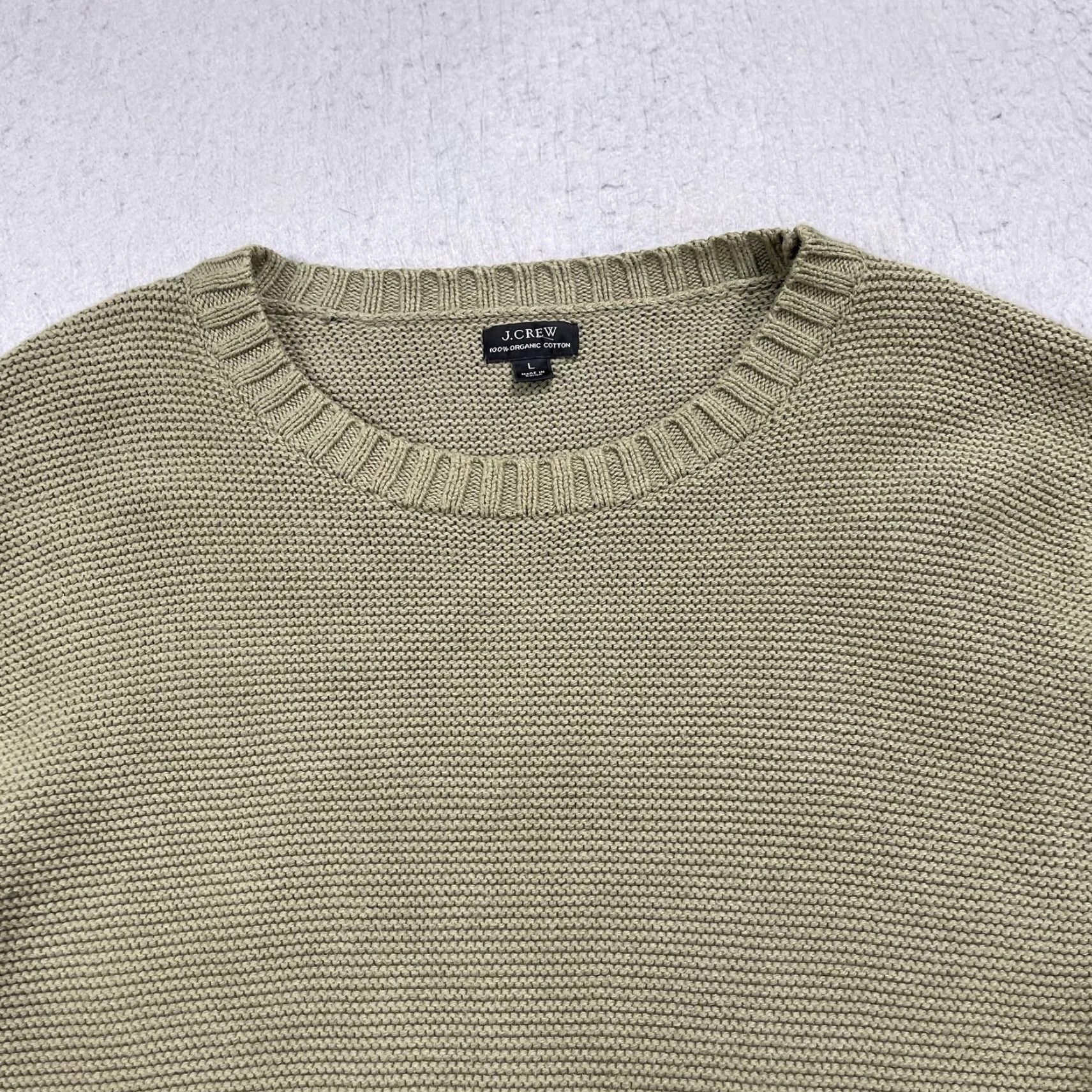 J.Crew J.CREW Sweater Mens Large Green 100% Organic Cotton Crewneck Raglan Pullover Size US L / EU 52-54 / 3 - 2 Thumbnail