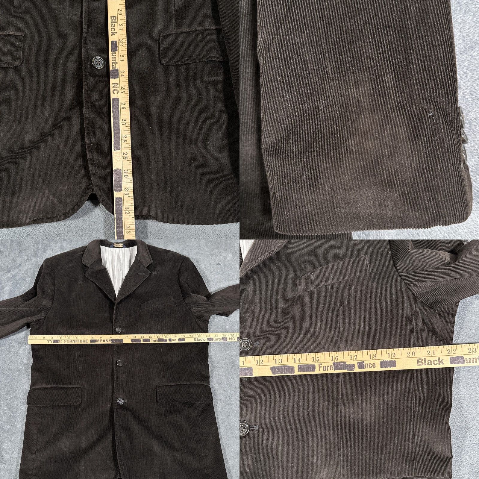 Banana Republic VINTAGE Banana Republic Sport Coat Corduroy Blazer Mens 44R Brown Elbow Patch 3-Button Slim Fit Coat Mens Size 42R - 8 Thumbnail