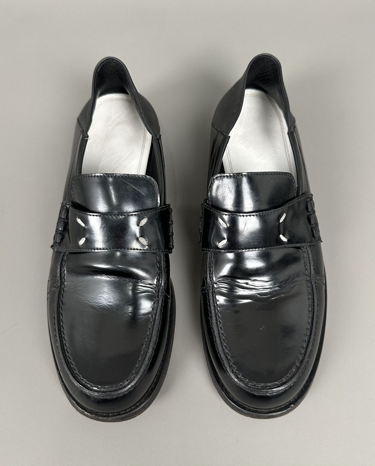 Maison Margiela Maison Margiela - 4 Contrast Stitch Leather Loafers - Black Size US 9 / IT 39 - 2 Thumbnail