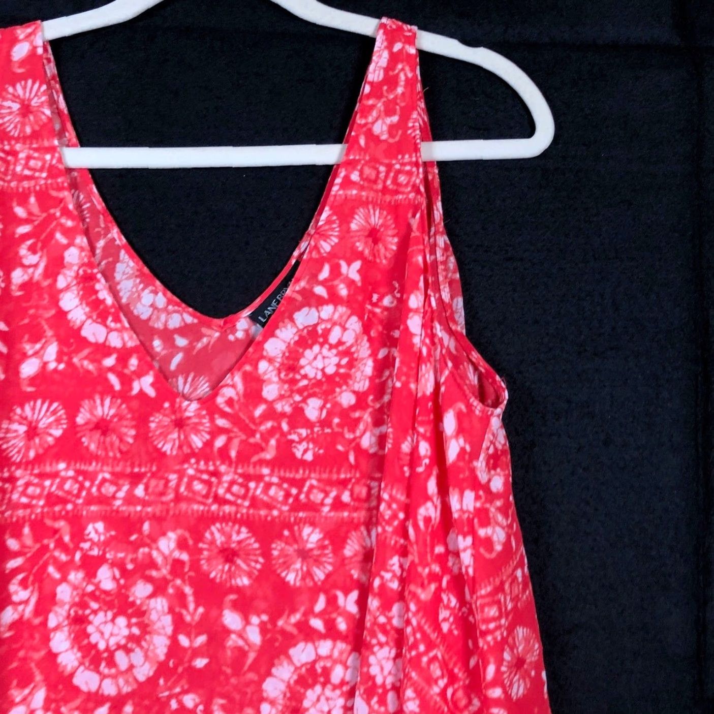 Vintage Lane Bryant Womens Blouse Sleeveless V-Neck Pink White 14 Tank Chiffon Polyester Casual Travel Workwear Size XL / US 12-14 / IT 48-50 - 5 Thumbnail