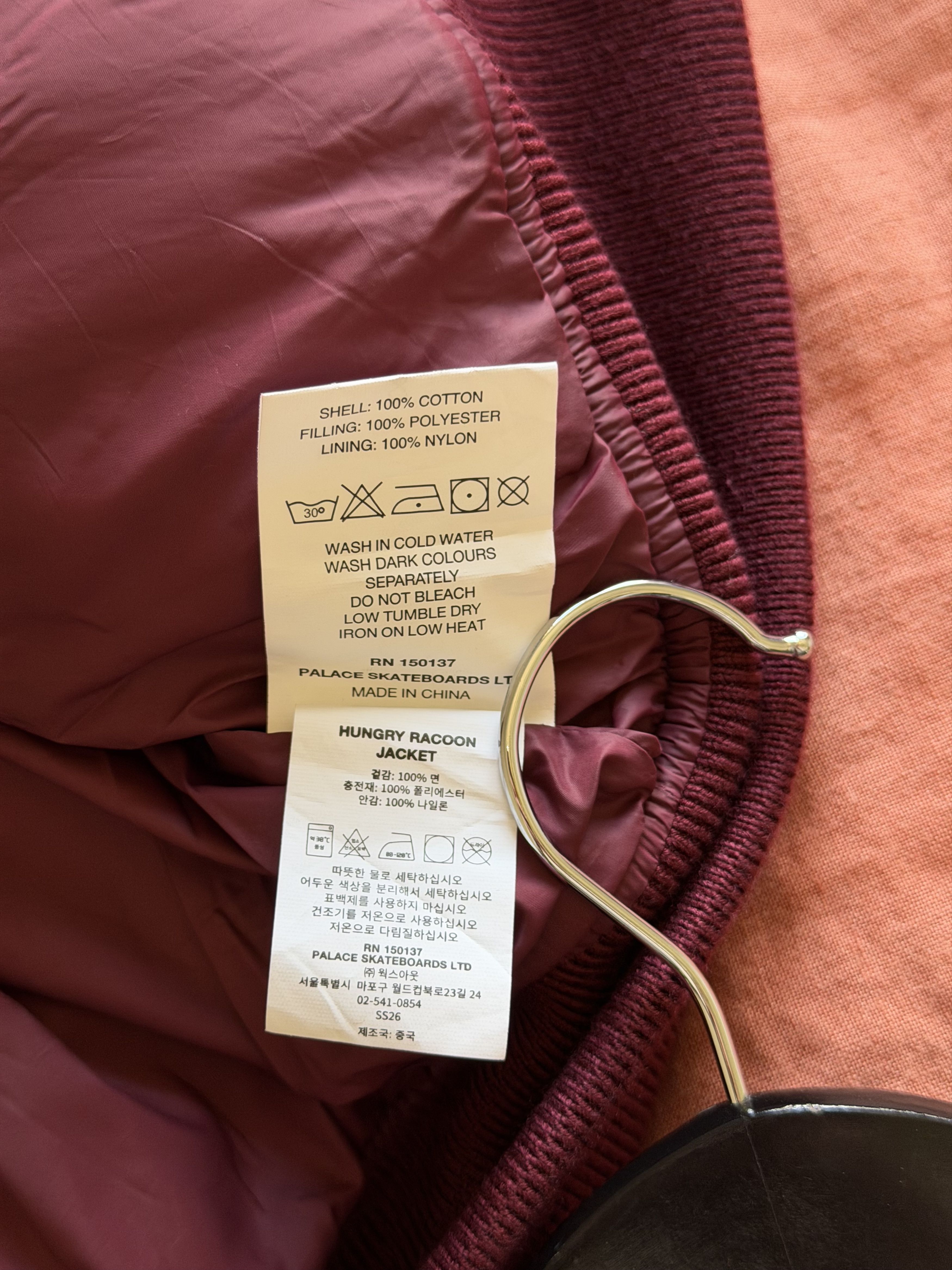 Palace Palace Hungry Raccoon Corduroy Bomber Jacket in Burgundy Size US M / EU 48-50 / 2 - 10 Thumbnail