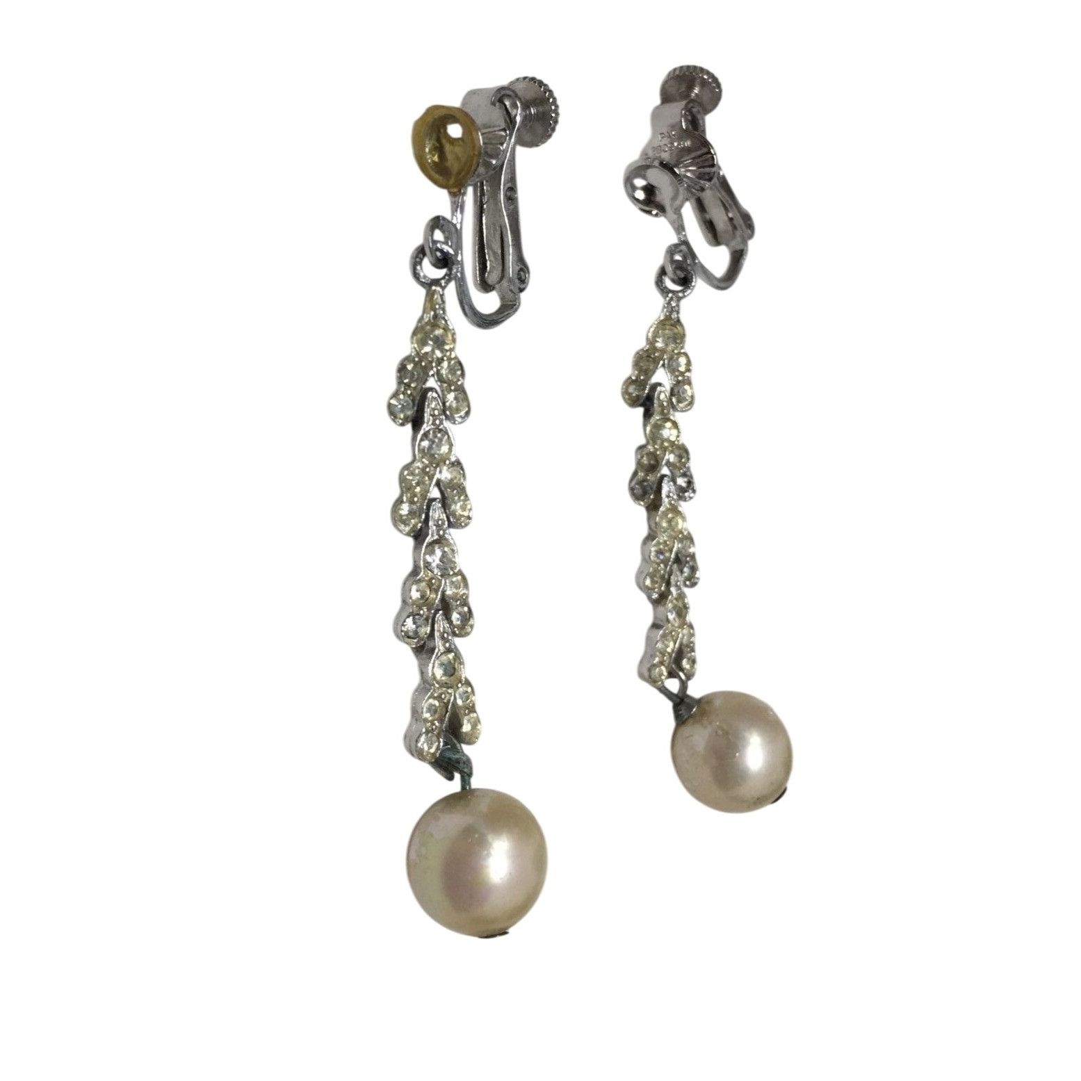 Other Women's Dangle Rhinestone Clip On Screw Back Earrings Size ONE SIZE - 1 Thumbnail