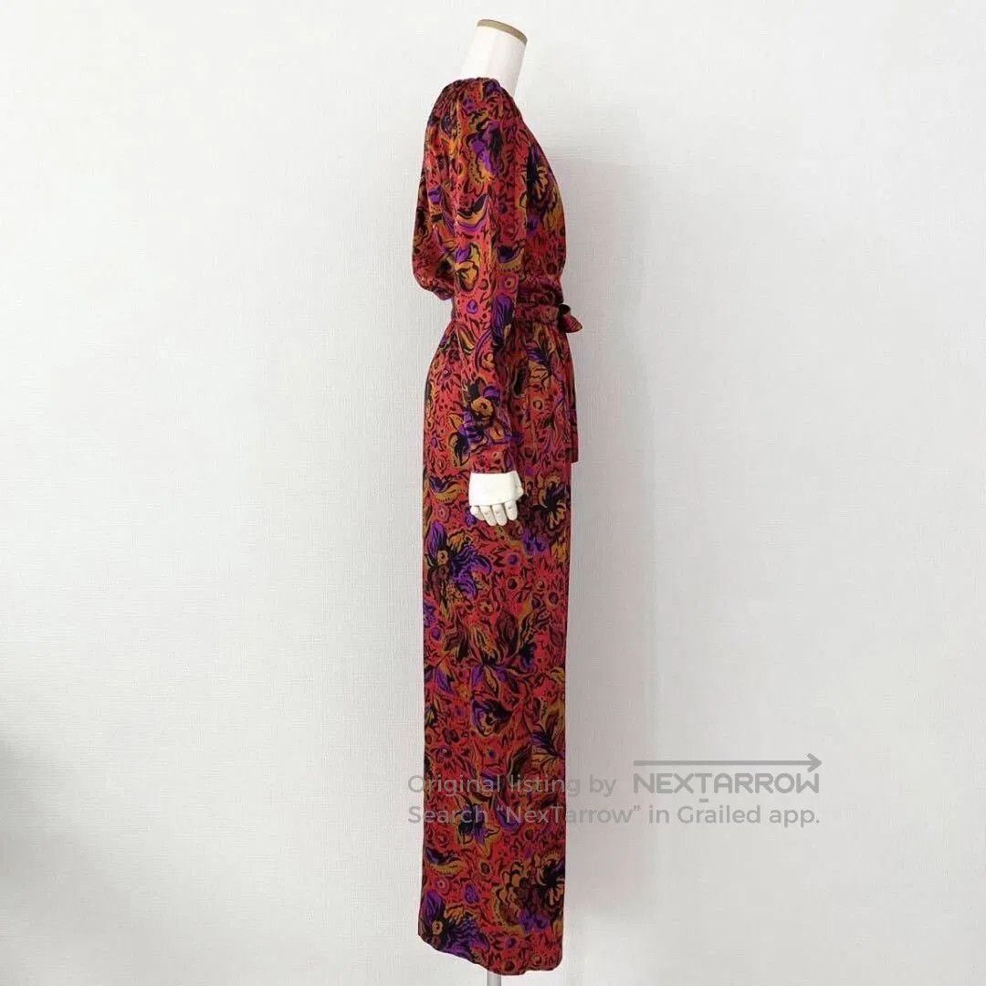 Saint Laurent Paris Yves Saint Laurent 90s Silk Floral Long Dress. Size XS / US 0-2 / IT 36-38 - 2 Thumbnail