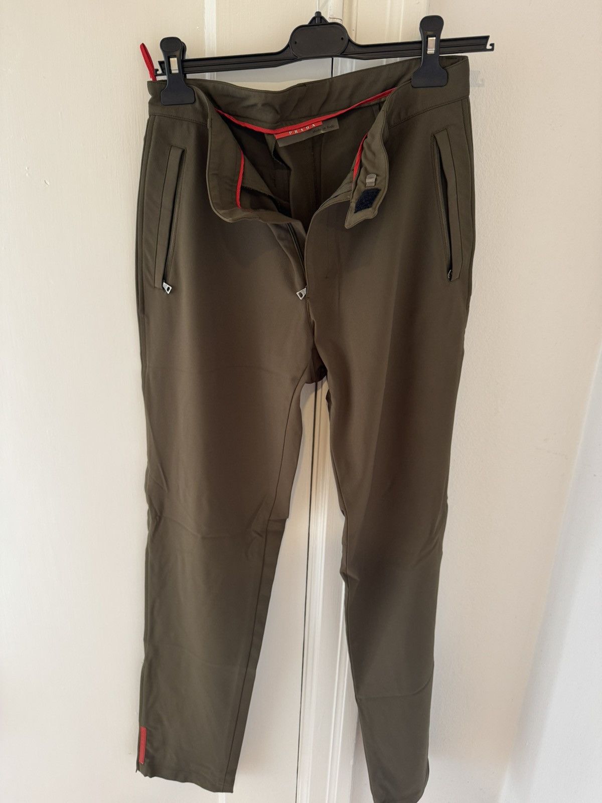Prada Vintage Prada Olive Tech Nylon Trouser Pants Red Tab Size US 30 / EU 46 - 8 Thumbnail