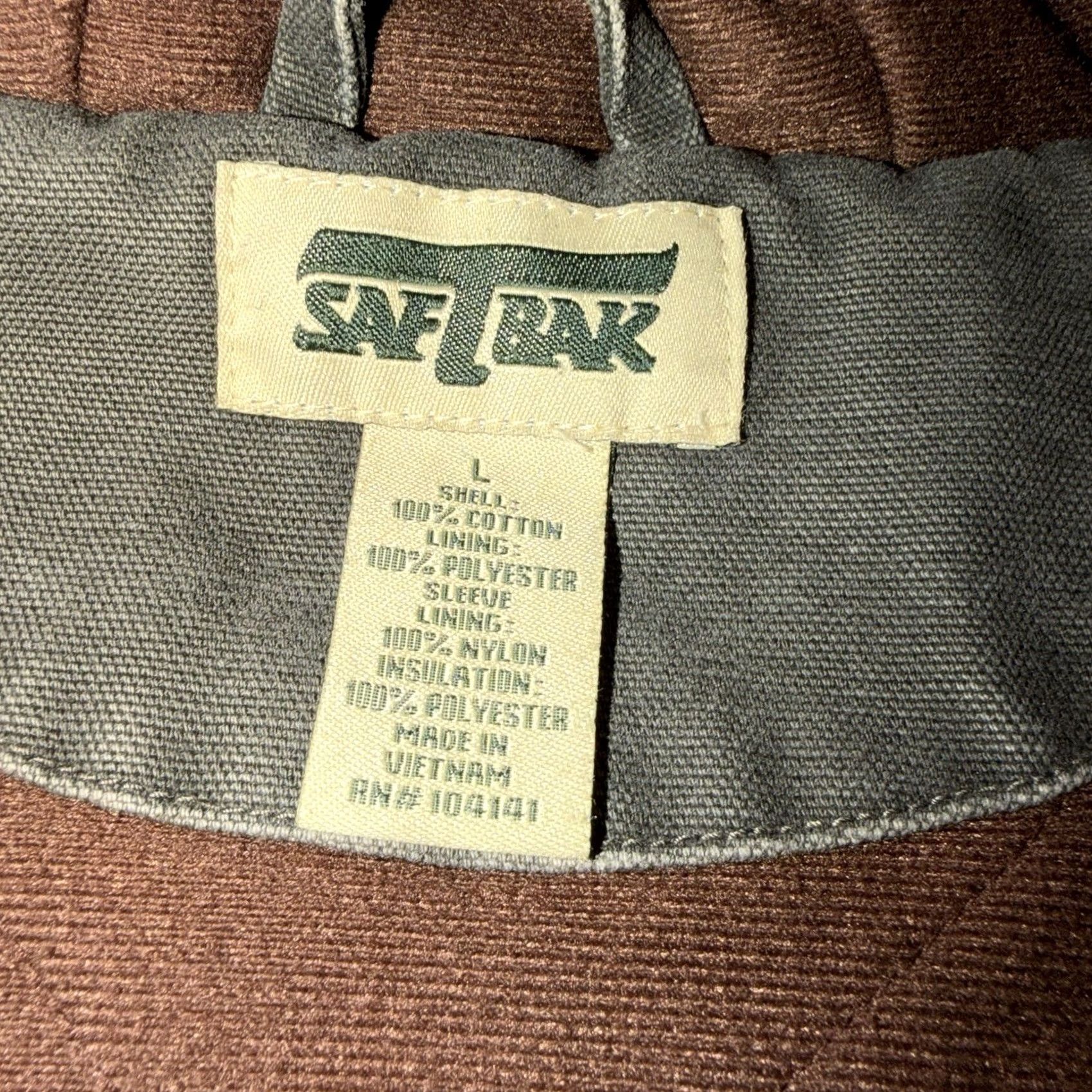 SafTbak VINTAGE SafTbak Mens Large Fleece Quilted Lined Hooded Canvas Cotton Barn Jacket Size US L / EU 52-54 / 3 - 6 Thumbnail