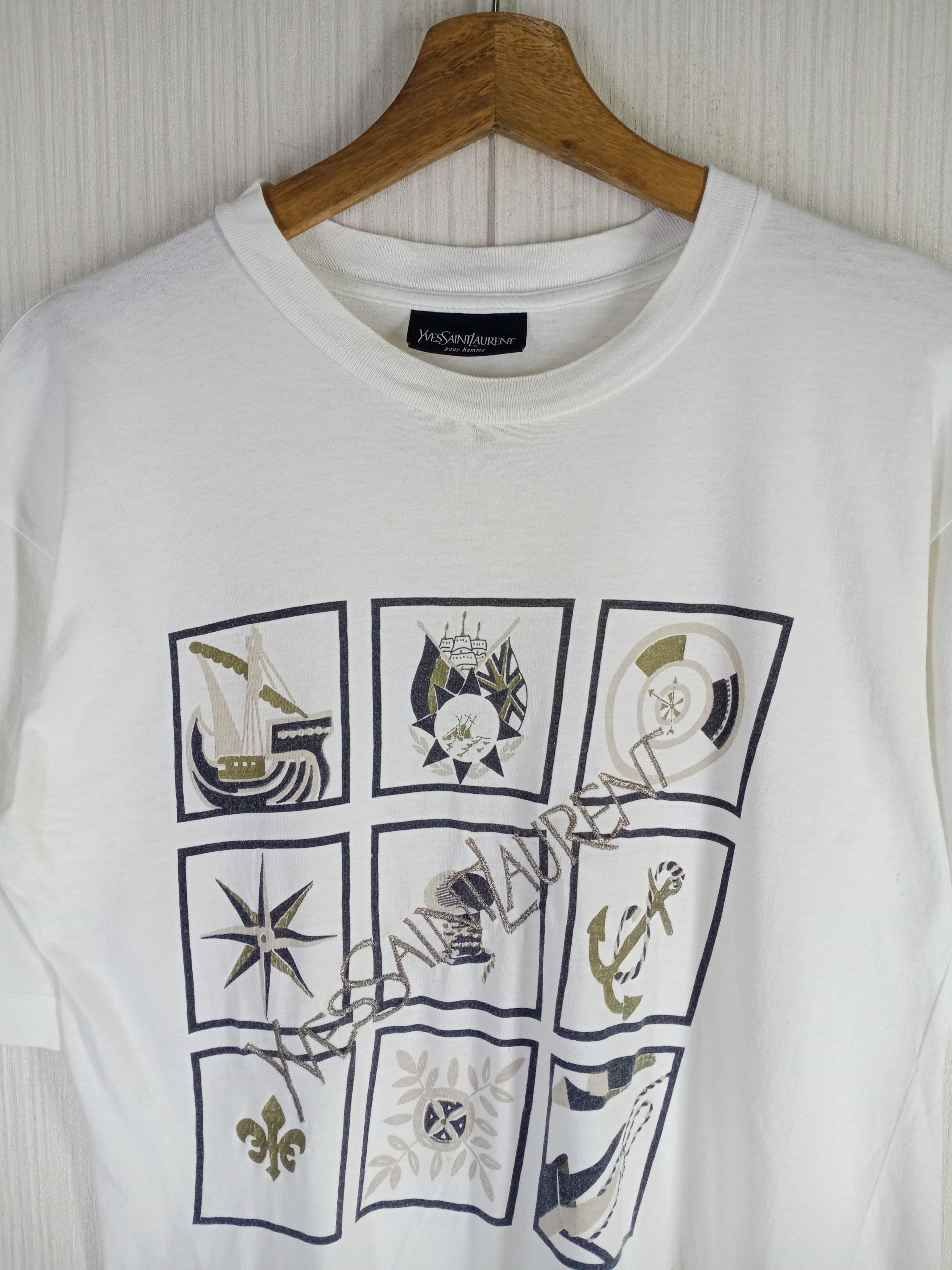 Yves Saint Laurent Rare Vintage Yves Saint Laurent Pour Homme Tshirt Size US S / EU 44-46 / 1 - 2 Thumbnail