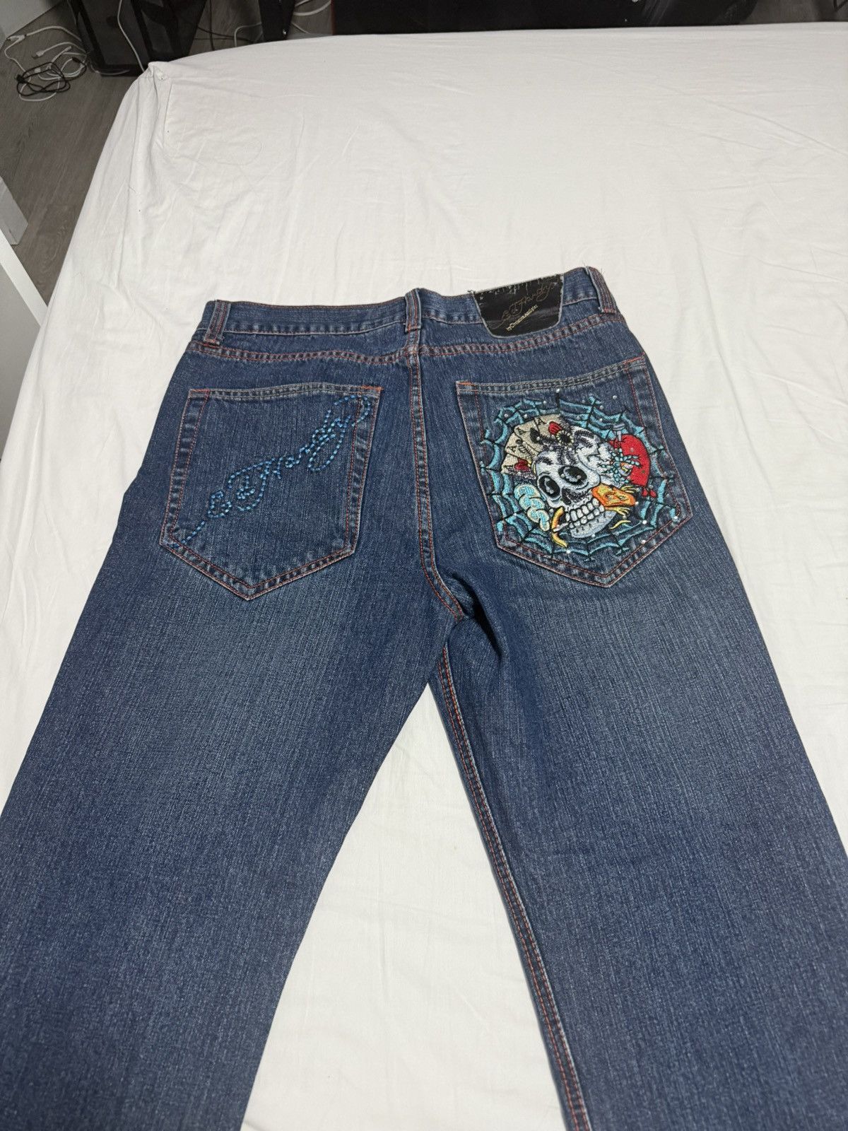 Ed Hardy Ed hardy by Christian Audigier skull and card web jeans! Size US 34 / EU 50 - 2 Thumbnail