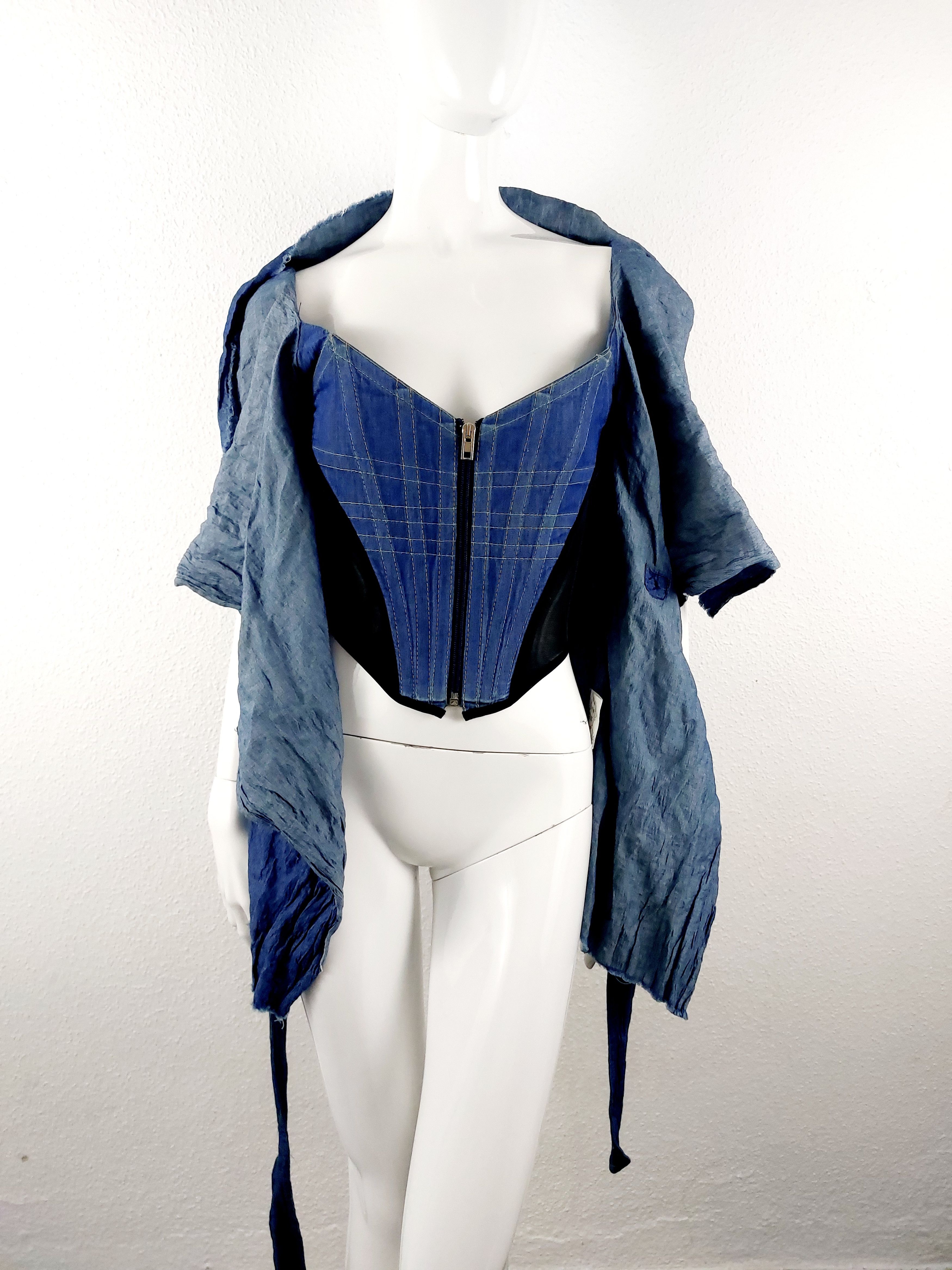 Vivienne Westwood Plein Sud Faycal Amor Leather Cuir Patchwork Corset Bustier Size M / US 6-8 / IT 42-44 - 1 Thumbnail