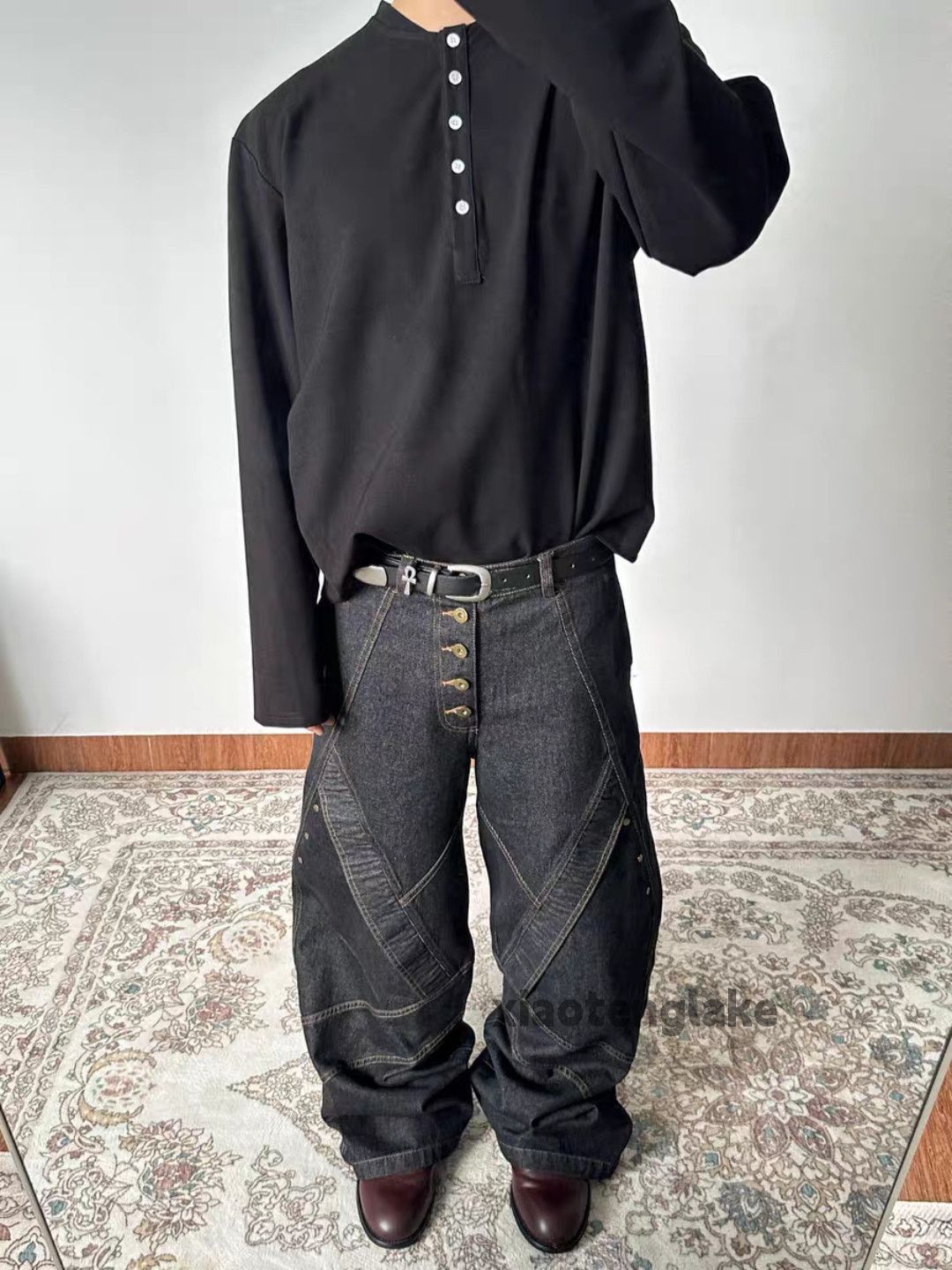 Jean Zx supreme Balenciaga style loose wide Leg flared jeans Size US 32 / EU 48 - 4 Thumbnail