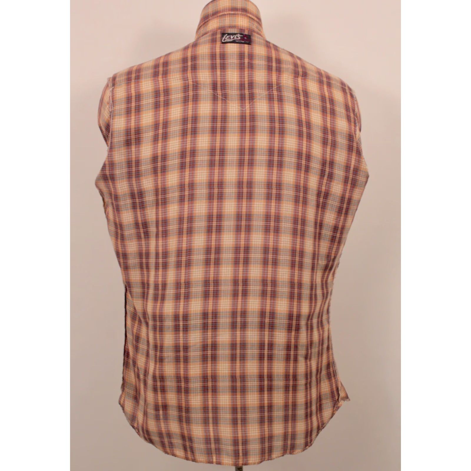 Levi's VINTAGE Levi's Western Shirt 80s Plaid Mens Size L Brown Pearl Button Long Sleeve 1980s Casual 47 Chest Western Look Shirts Mens Size US L / EU 52-54 / 3 - 3 Thumbnail
