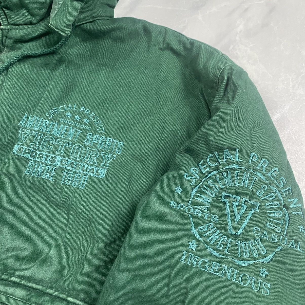 Japanese Brand Vintage 90s Whsky Jack Wide Boxy Hooded Bomber Size US XXL / EU 58 / 5 - 5 Thumbnail