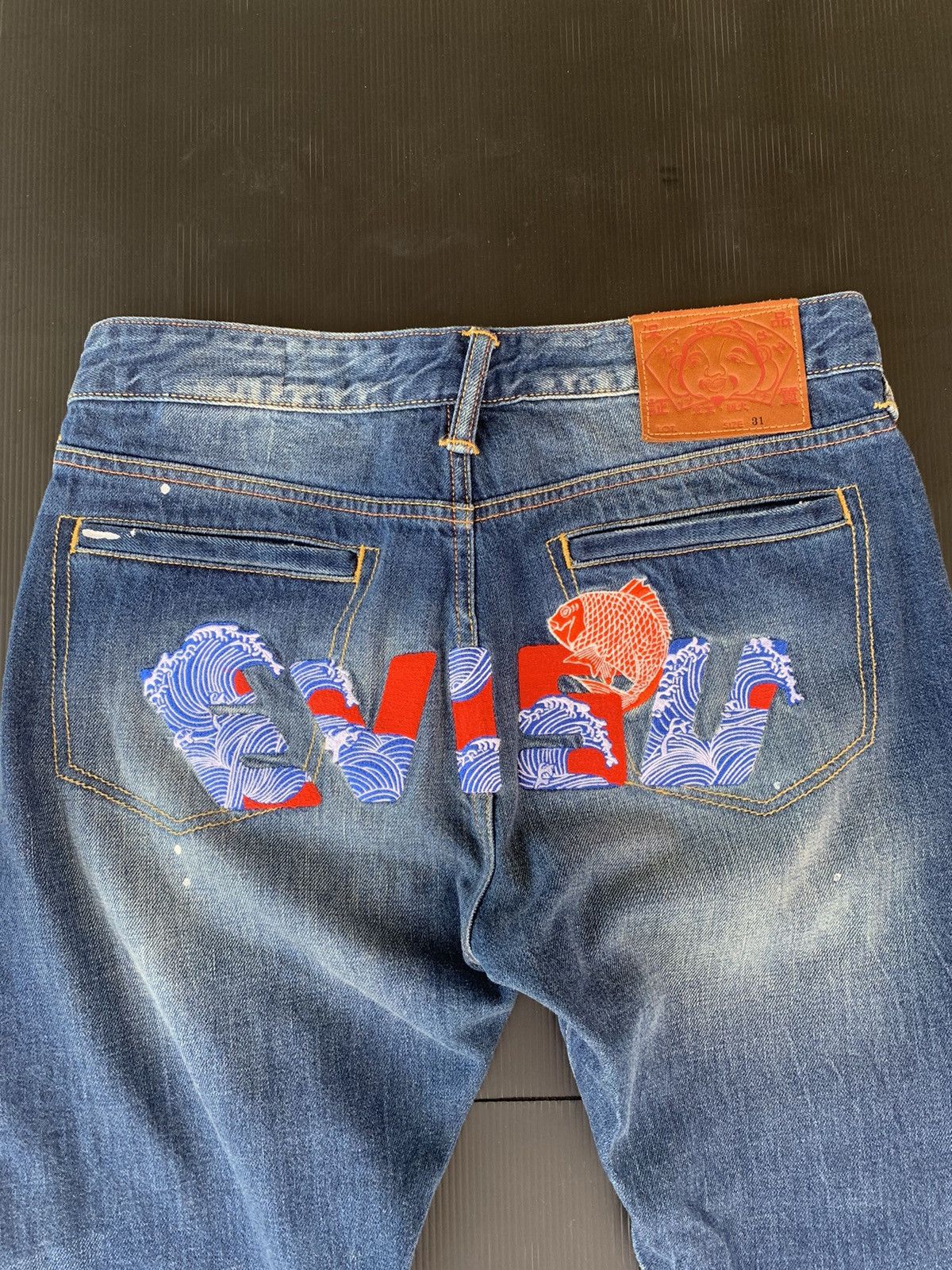Evisu Evisu distressed Patched Painter Embroided Fish Logo Denim Size US 31 - 2 Thumbnail