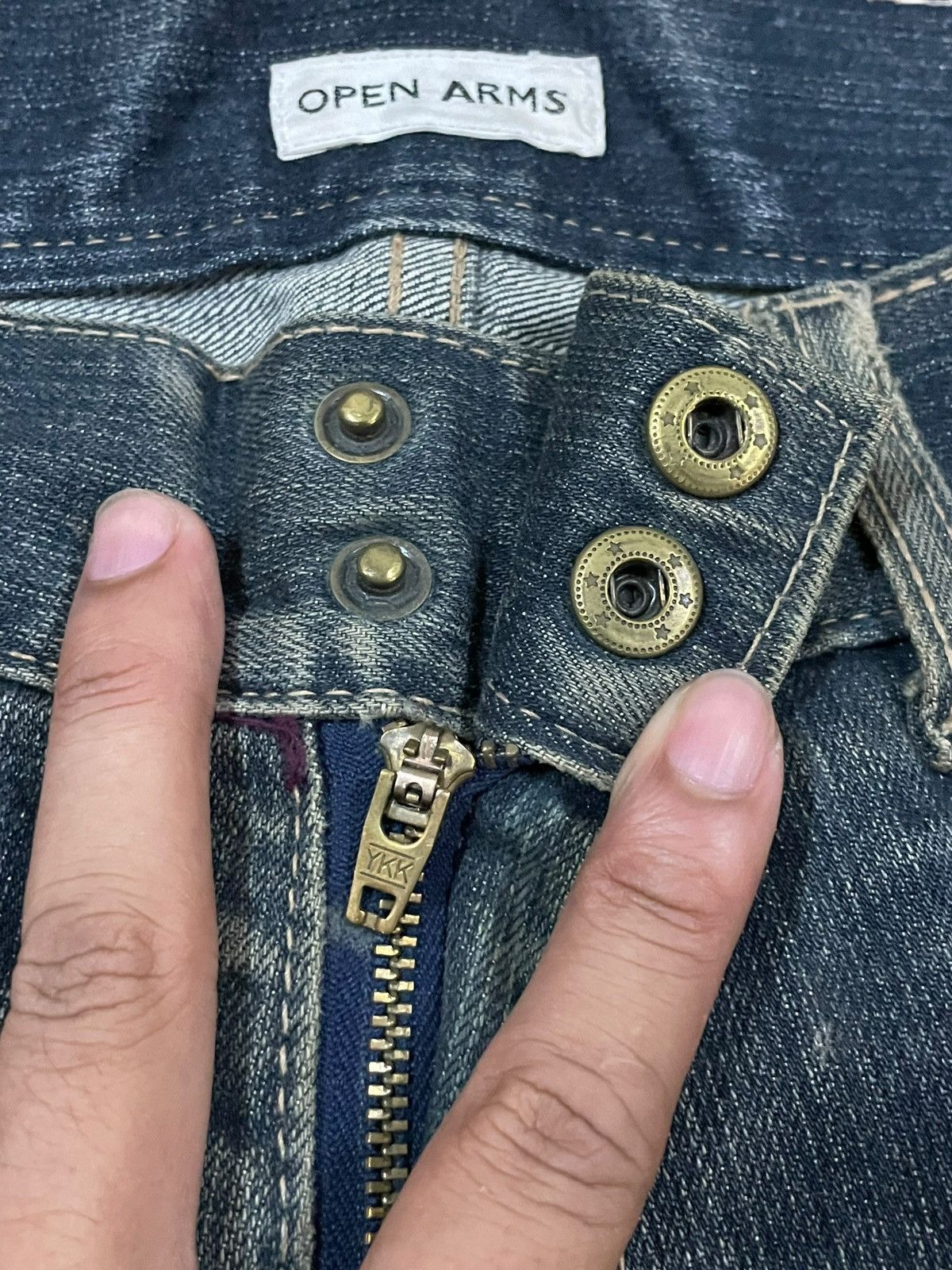 If Six Was Nine Vtg Japanese Multi Zip Bondage Style Mud Wash Ripped Jeans Size US 33 - 11 Thumbnail