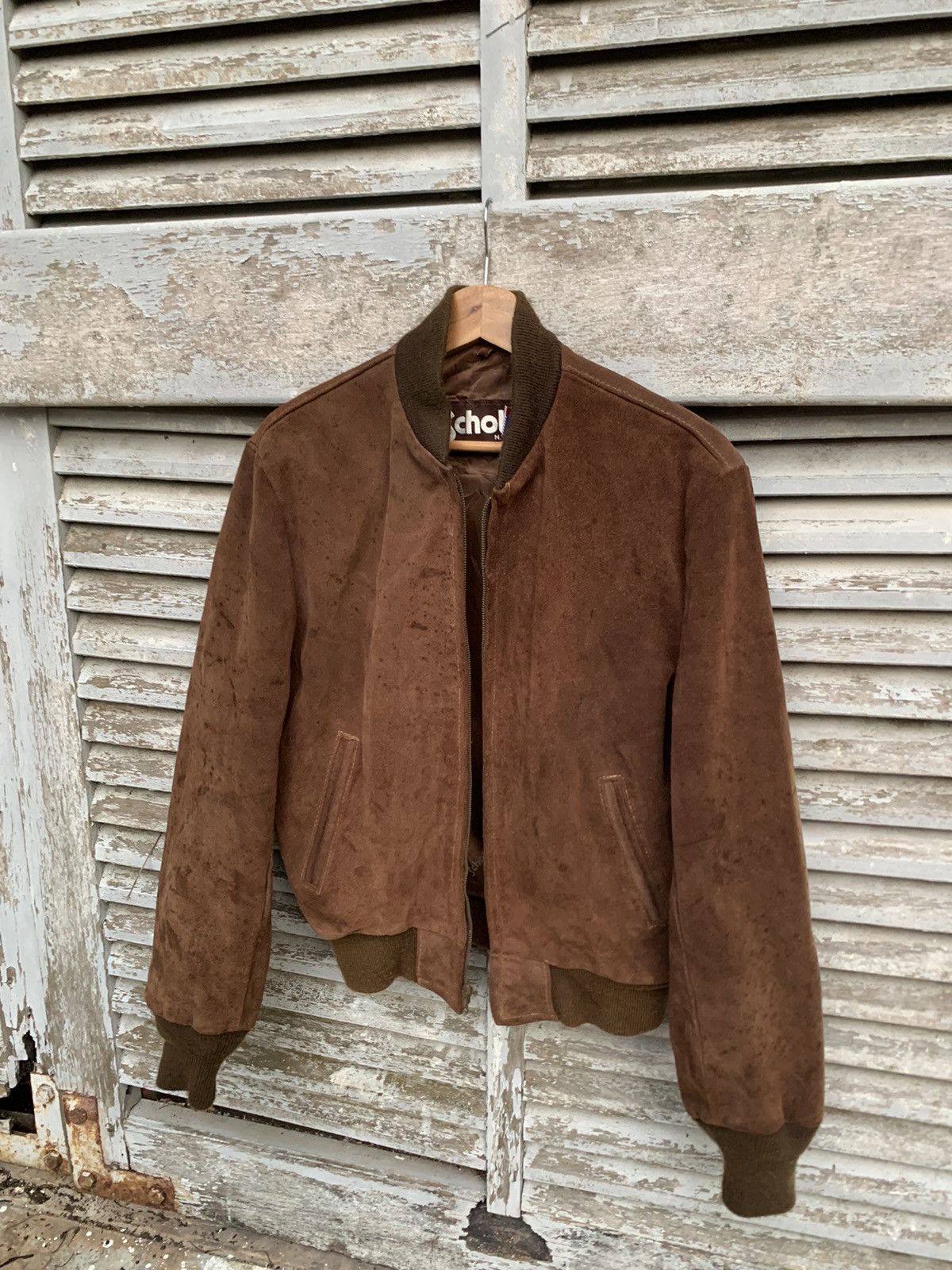 Schott Vintage Schott Suede Leather Brown Bomber Jacket Made In USA Size US M / EU 48-50 / 2 - 5 Thumbnail