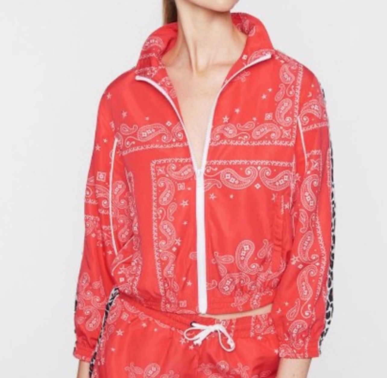 Pam & Gela Pam and Gela Paisley Leopard Striped Track Jacket Size L Size L / US 10 / IT 46 - 1 Thumbnail
